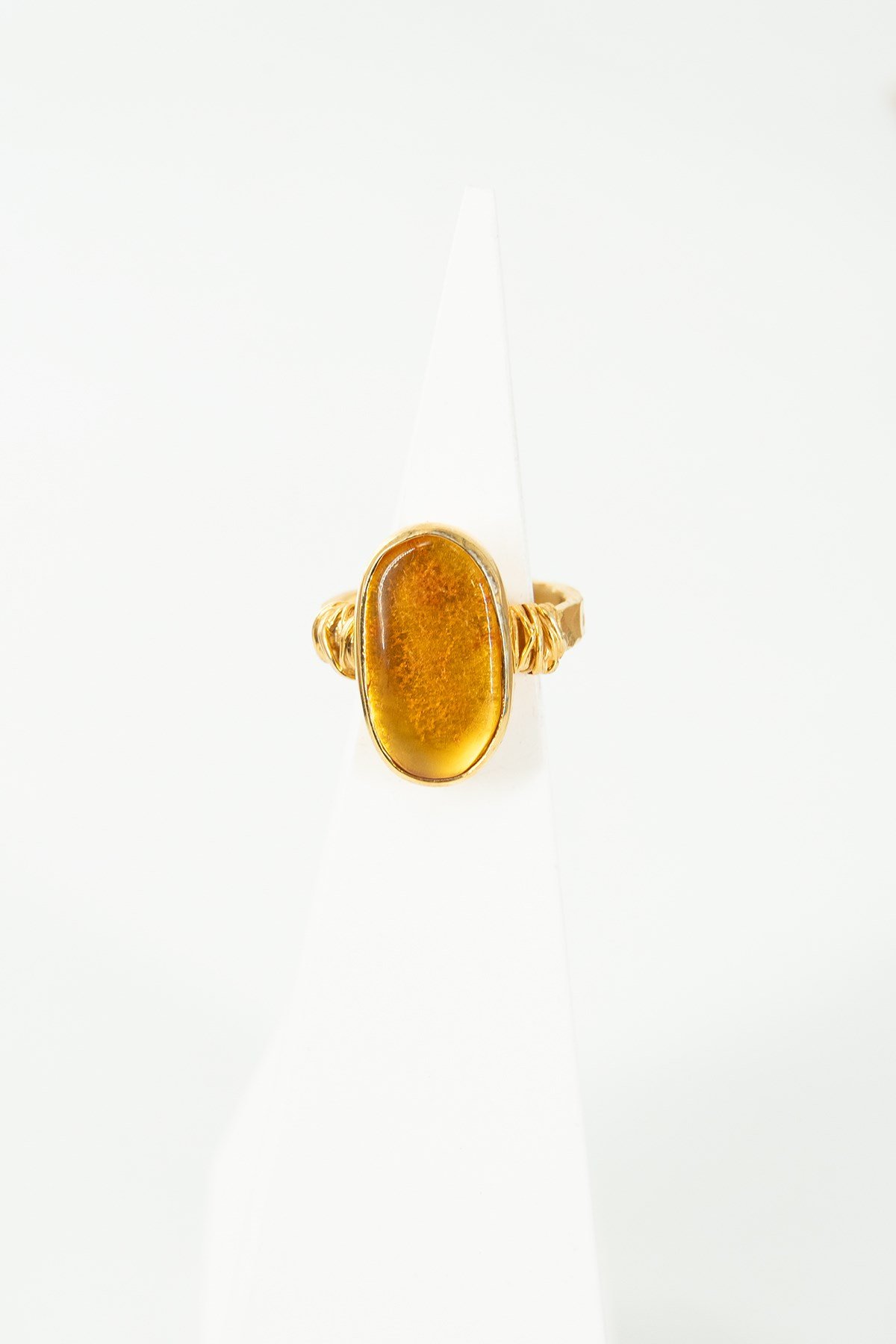 Kehribar (Amber) Taşlı Gümüş Yüzük