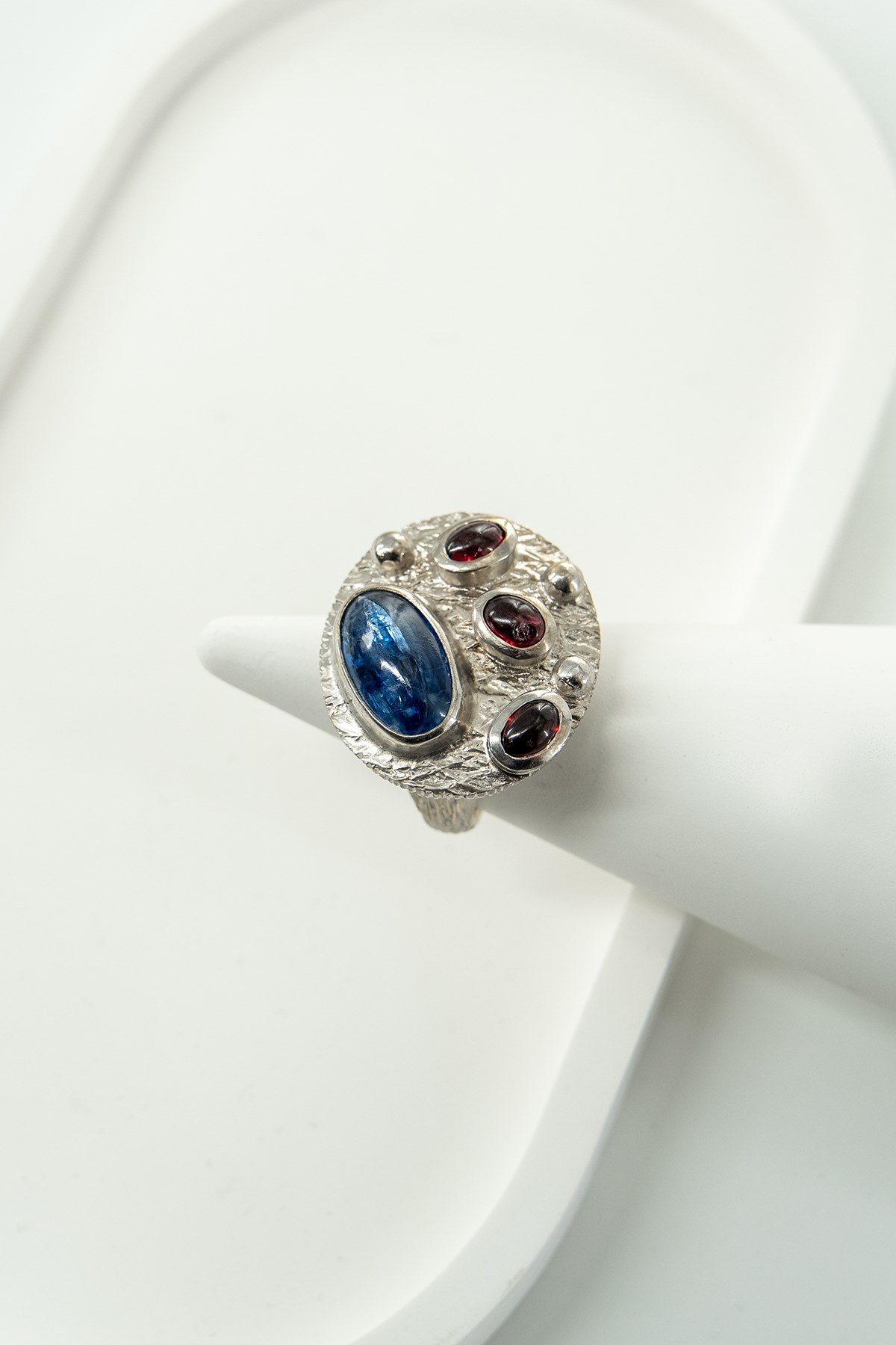 Kyanit & Garnet Taşlı Gümüş Yüzük