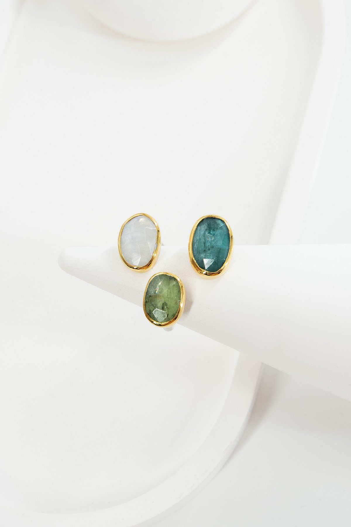 Kyanit, Moonstone Taşlı Gümüş Yüzük