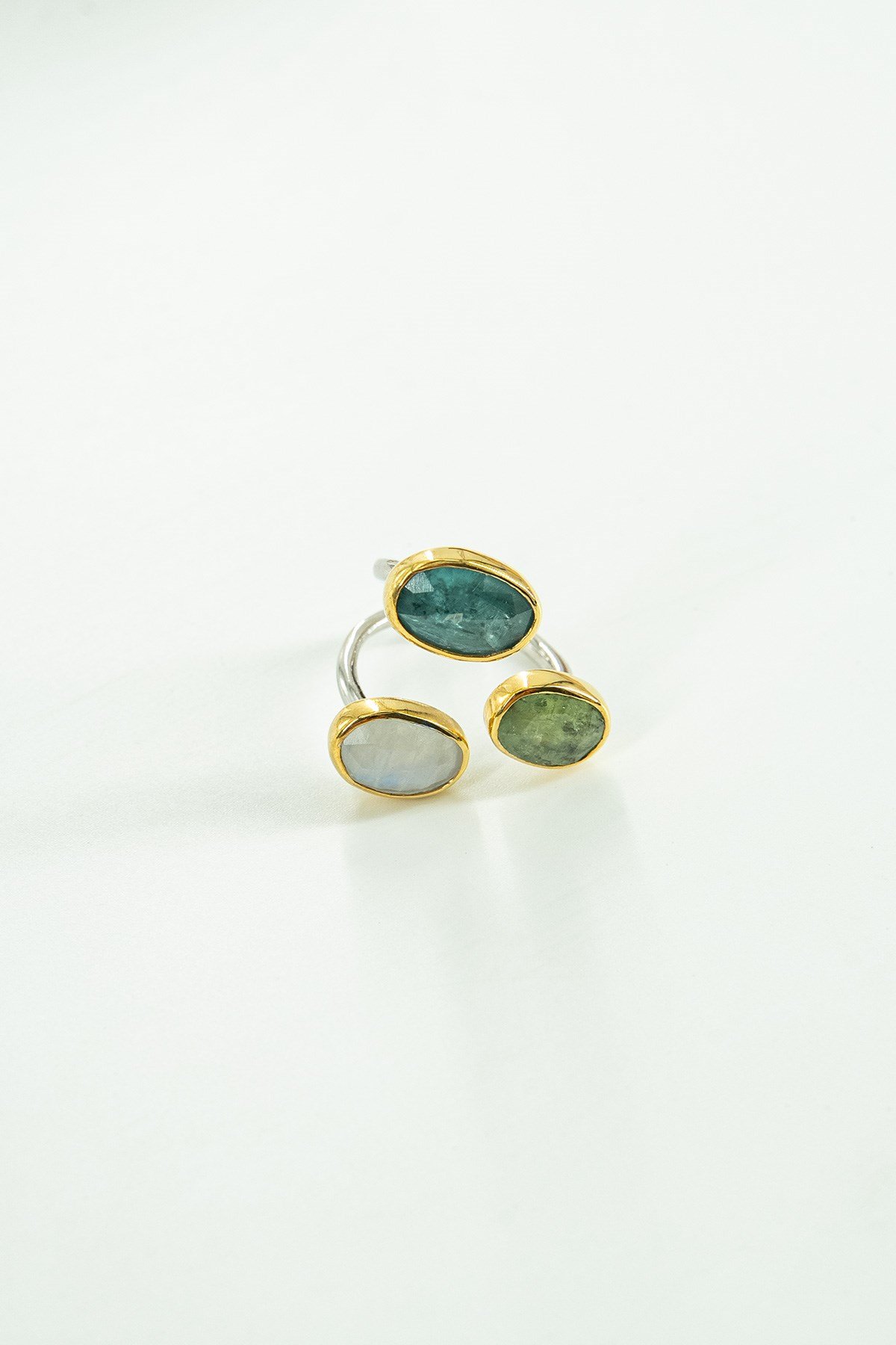 Kyanit, Moonstone Taşlı Gümüş Yüzük