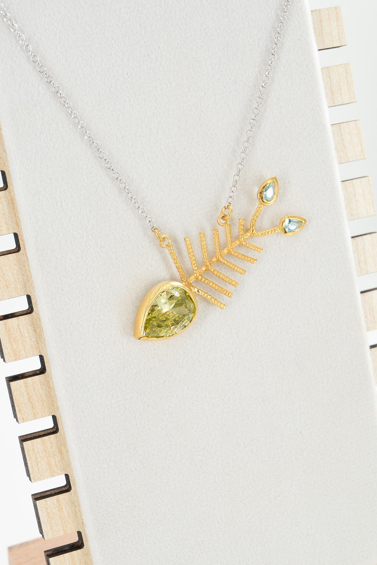 Lime Quartz Gümüş Kolye