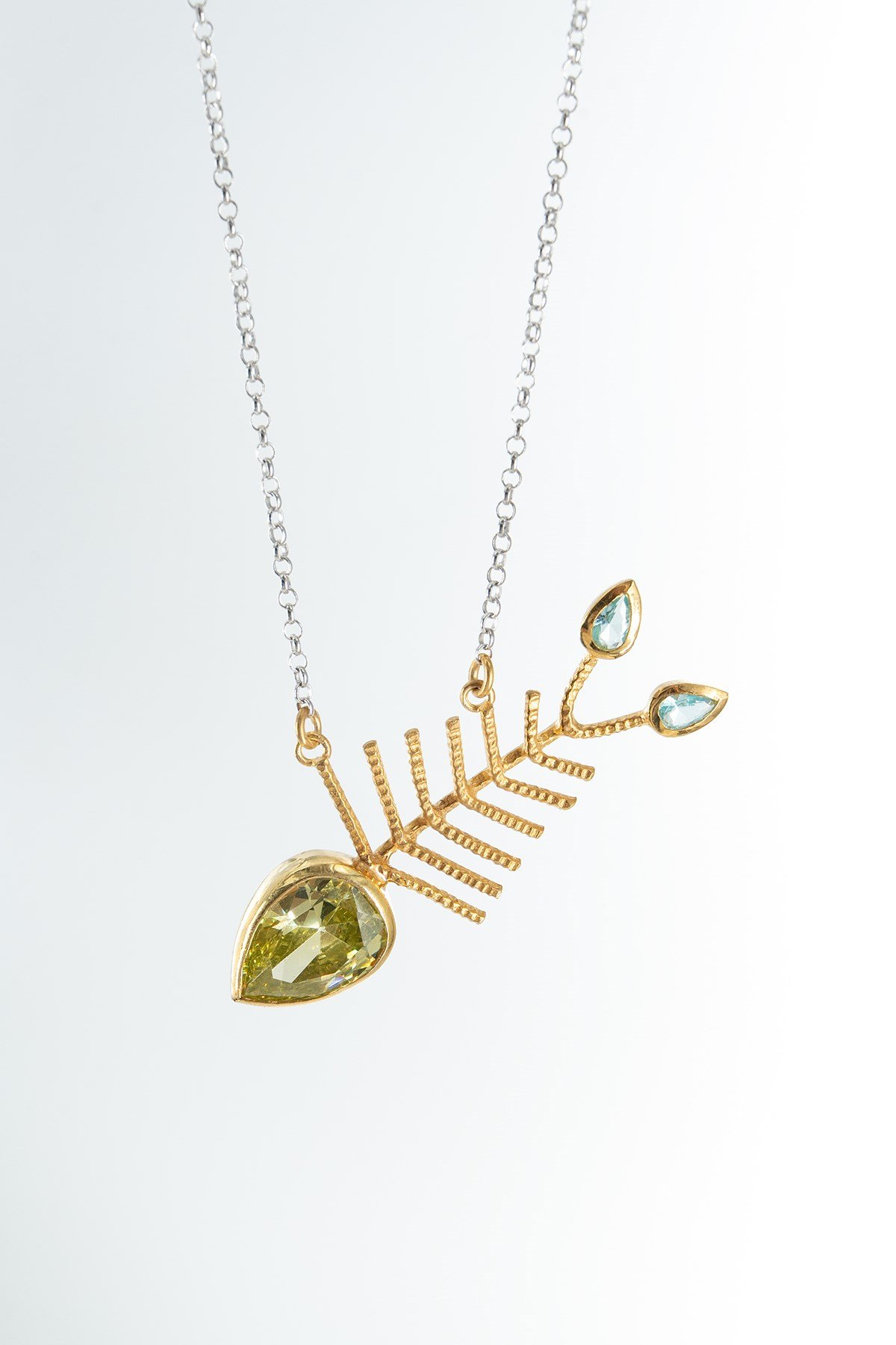 Lime Quartz Gümüş Kolye