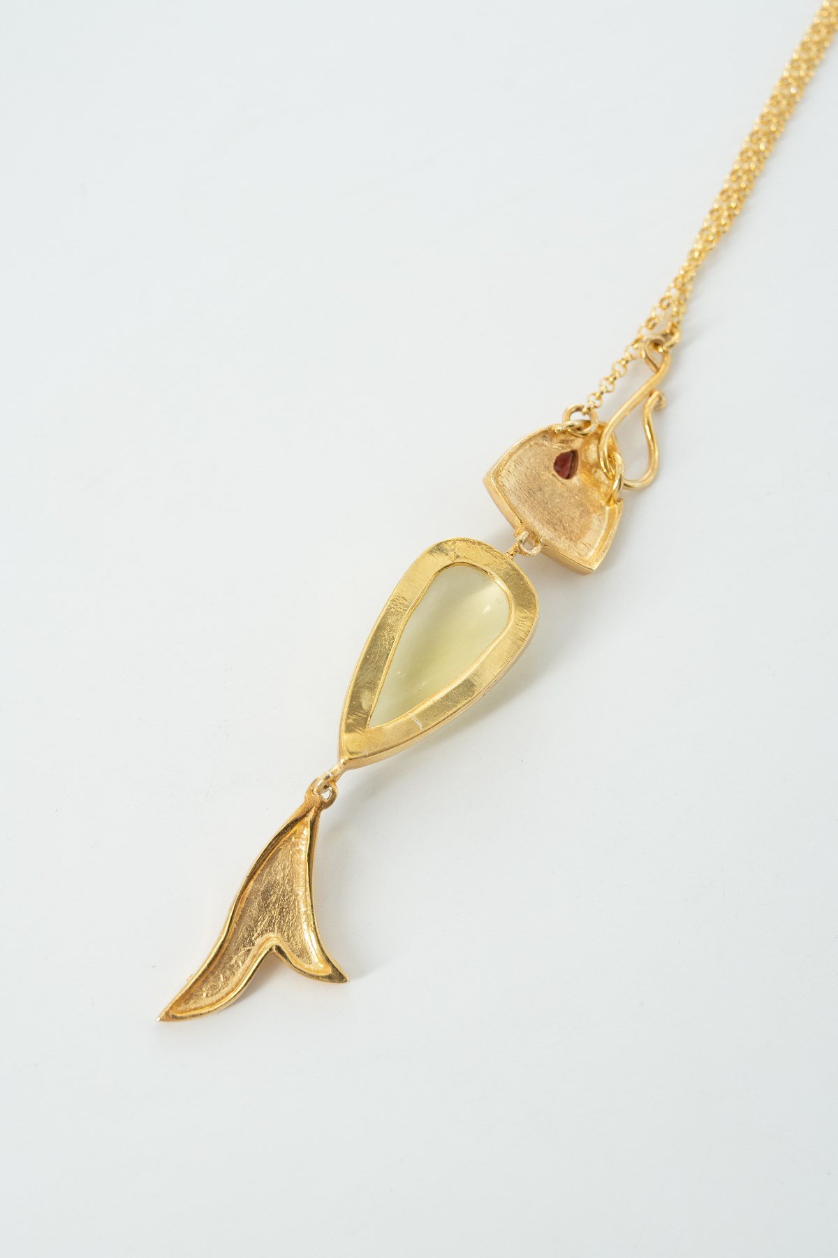 Lime Quartz Taşlı Gümüş Kolye