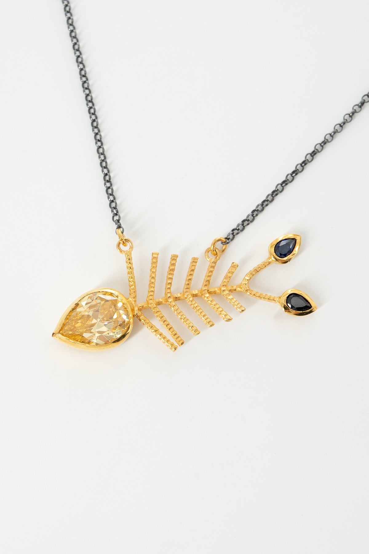 Mexica Diamond Safir Gümüş Kolye