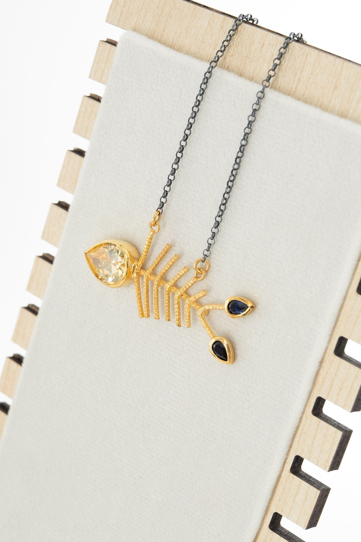 Mexica Diamond Safir Gümüş Kolye