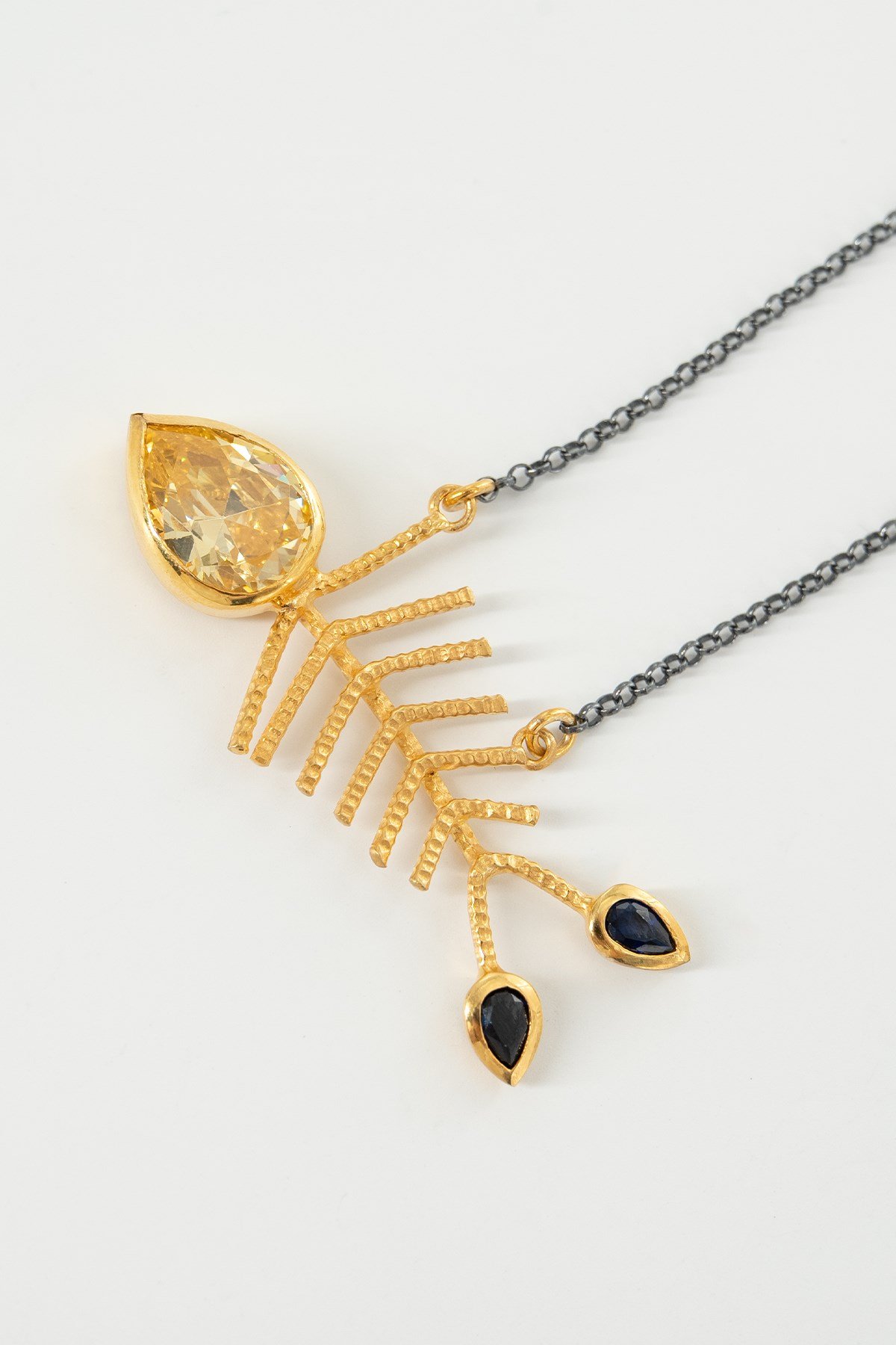 Mexica Diamond Safir Gümüş Kolye
