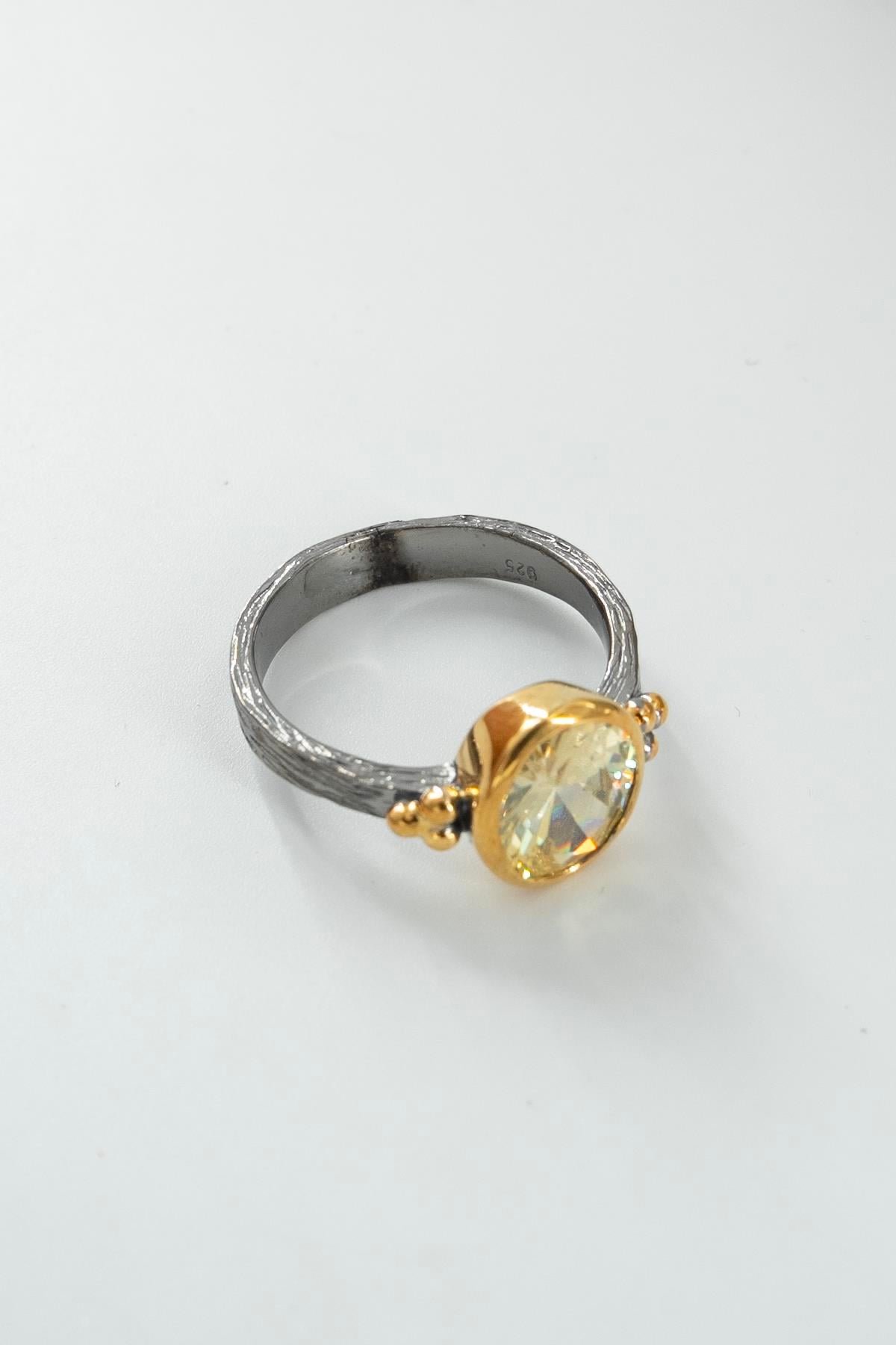 Mexican Diamond Taşlı Gümüş Yüzük 