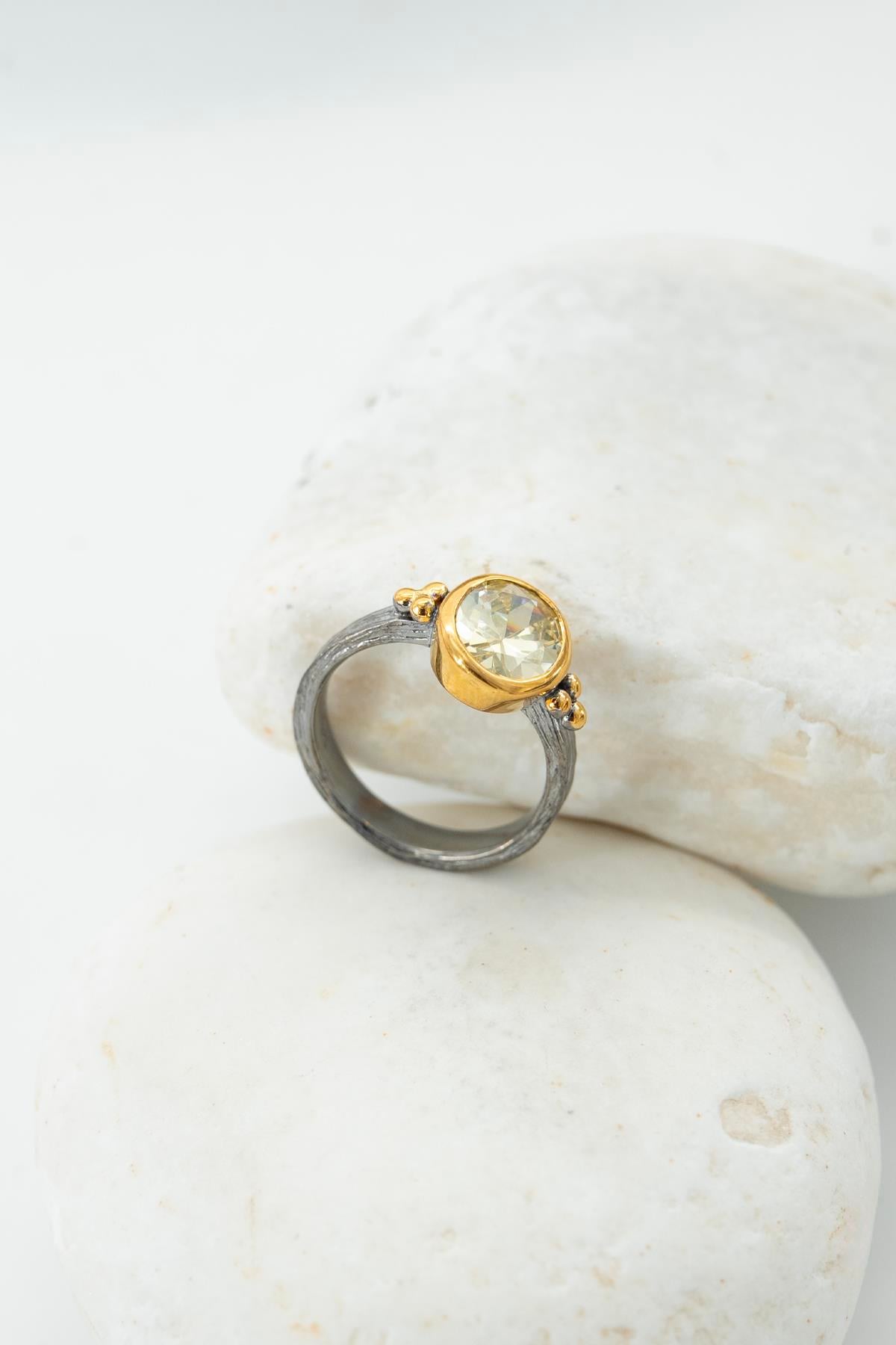 Mexican Diamond Taşlı Gümüş Yüzük 
