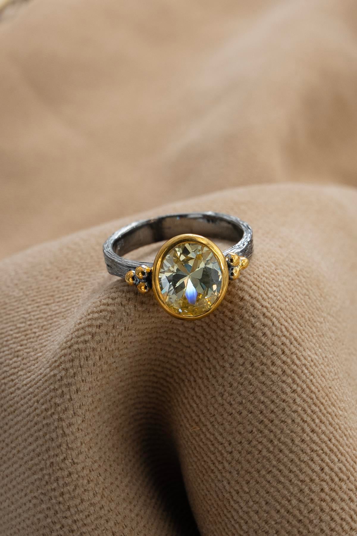 Mexican Diamond Taşlı Gümüş Yüzük 