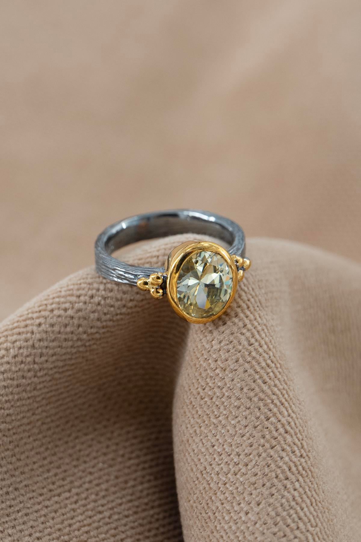 Mexican Diamond Taşlı Gümüş Yüzük 