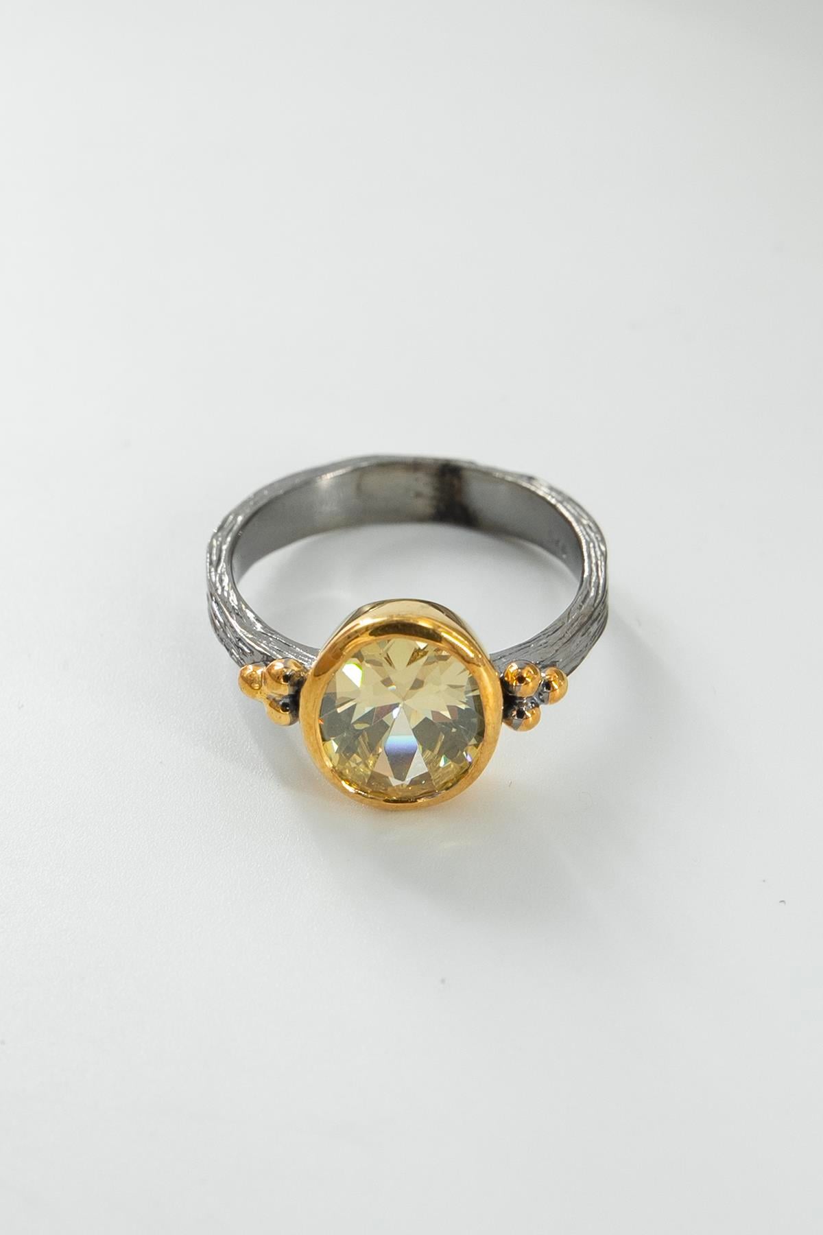 Mexican Diamond Taşlı Gümüş Yüzük 