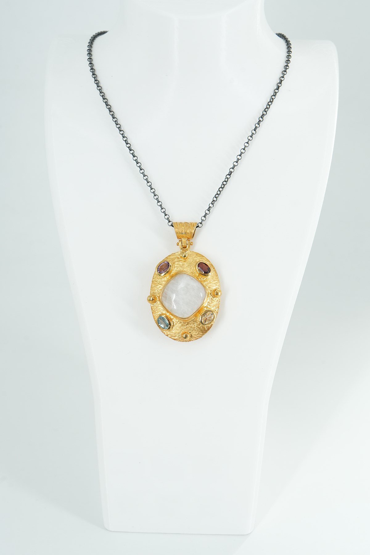 Moon Stone Taşlı Gümüş Kolye