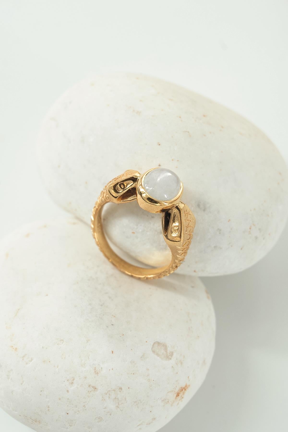 Moonstone (Ay Taşı) Gümüş Yüzük