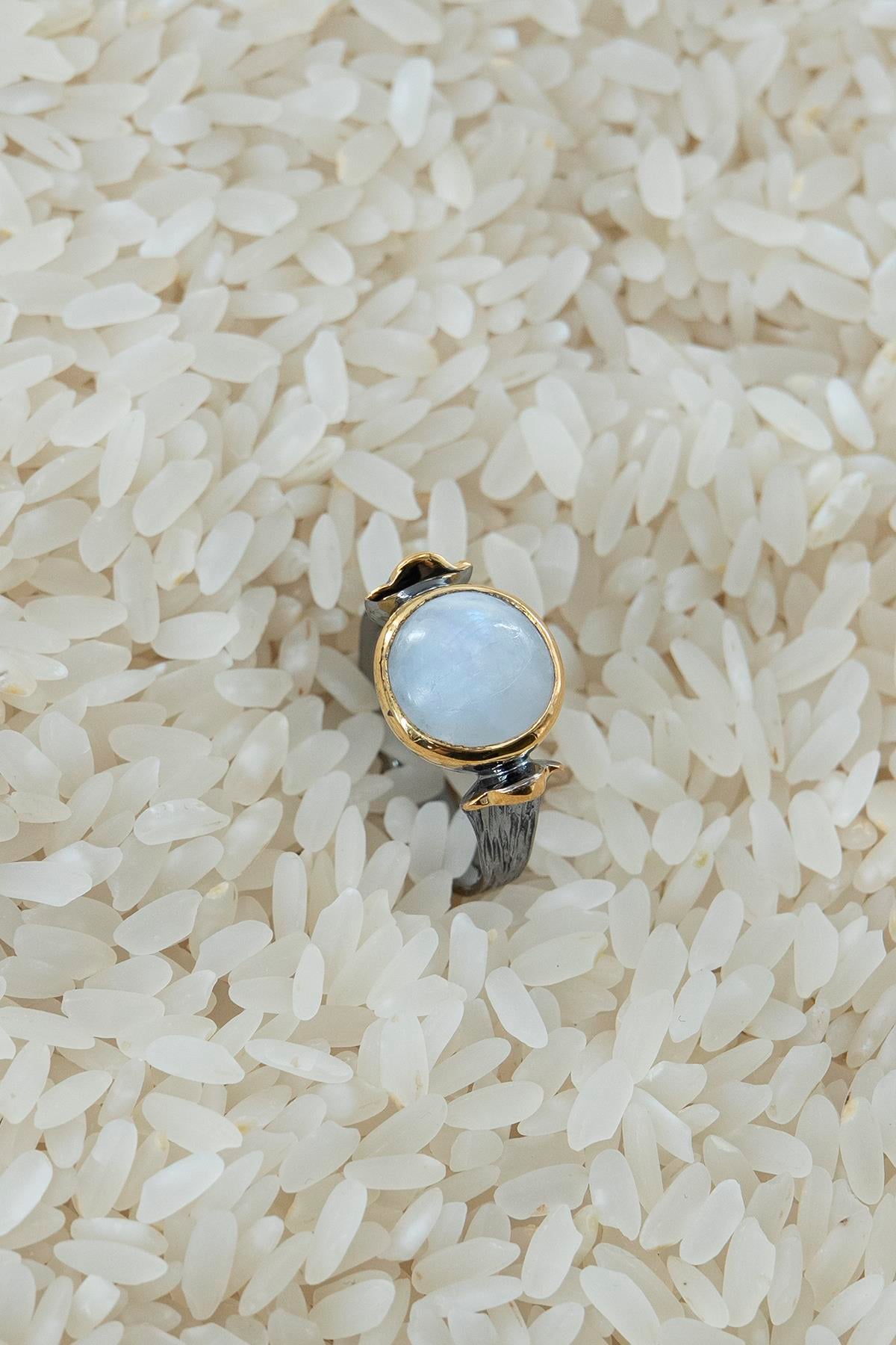 Moonstone (Ay Taşı) Gümüş Yüzük
