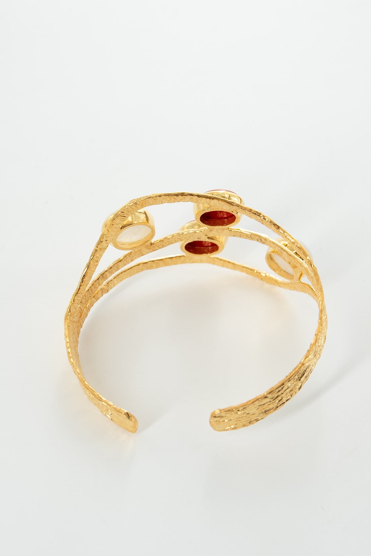 Moonstone & Coral Gümüş Bileklik