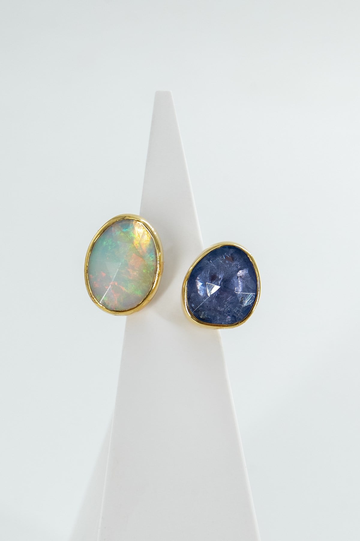 Opal & Tanzanit Taşlı Gümüş Yüzük