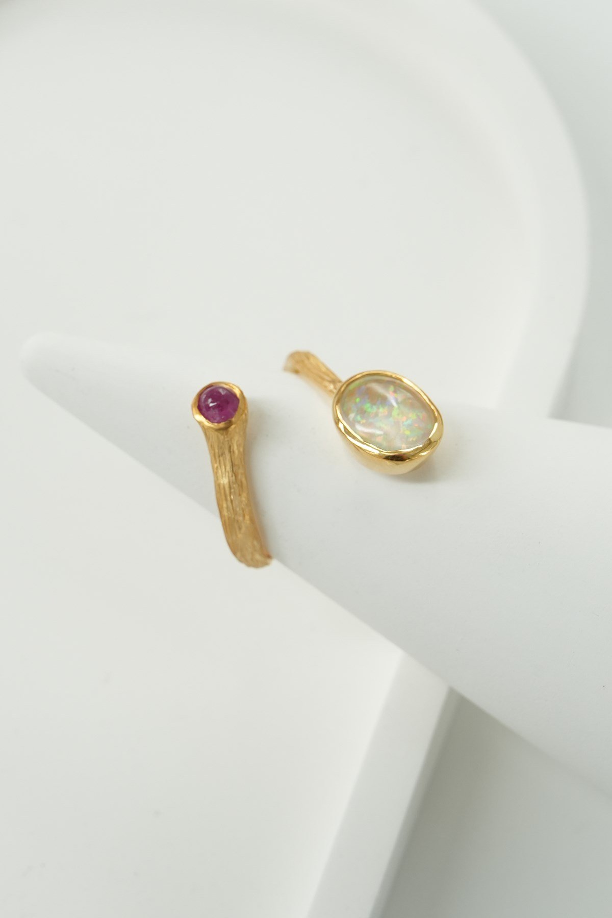 Opal & Turmalin Taşlı Gümüş Yüzük