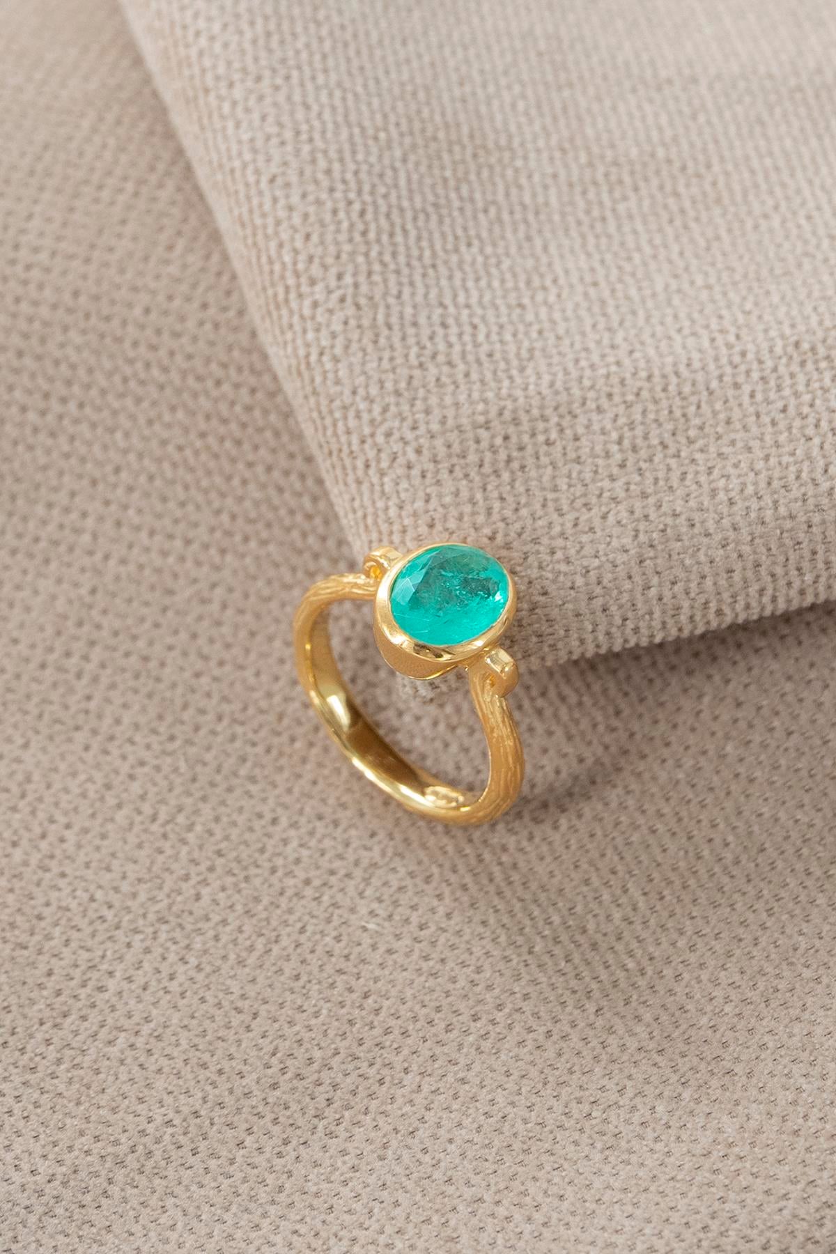 Paraiba Turmalin Taşlı Gümüş Yüzük 