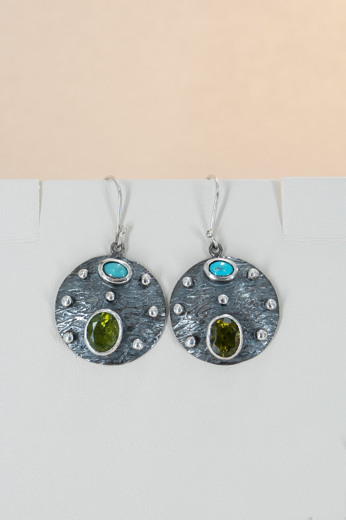 Peridot & Firuze Gümüş Küpe