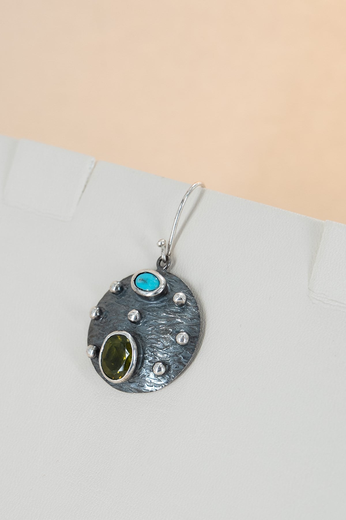 Peridot & Firuze Gümüş Küpe