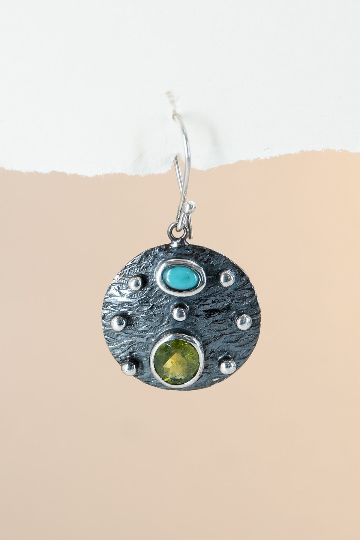 Peridot & Firuze Gümüş Küpe