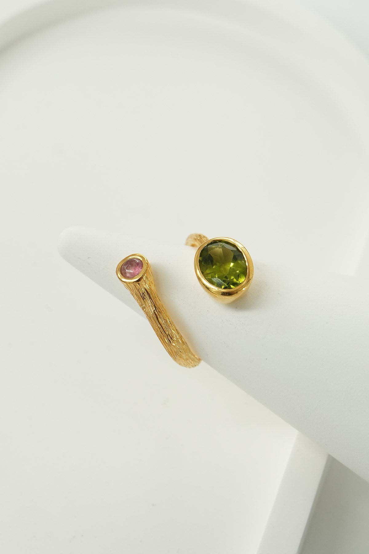 Peridot & Turmalin Taşlı Gümüş Yüzük
