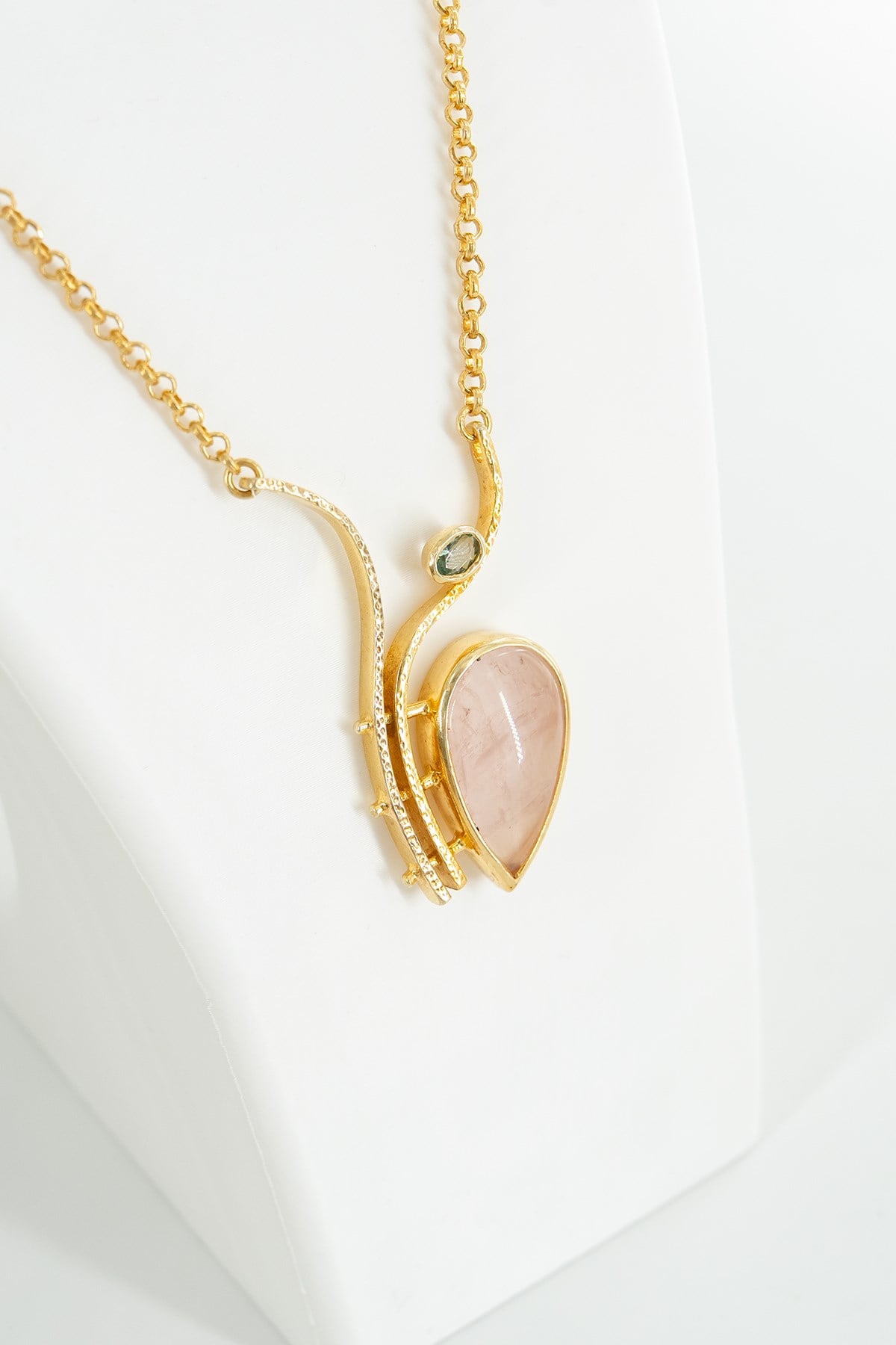 Pink Quartz Gümüş Kolye