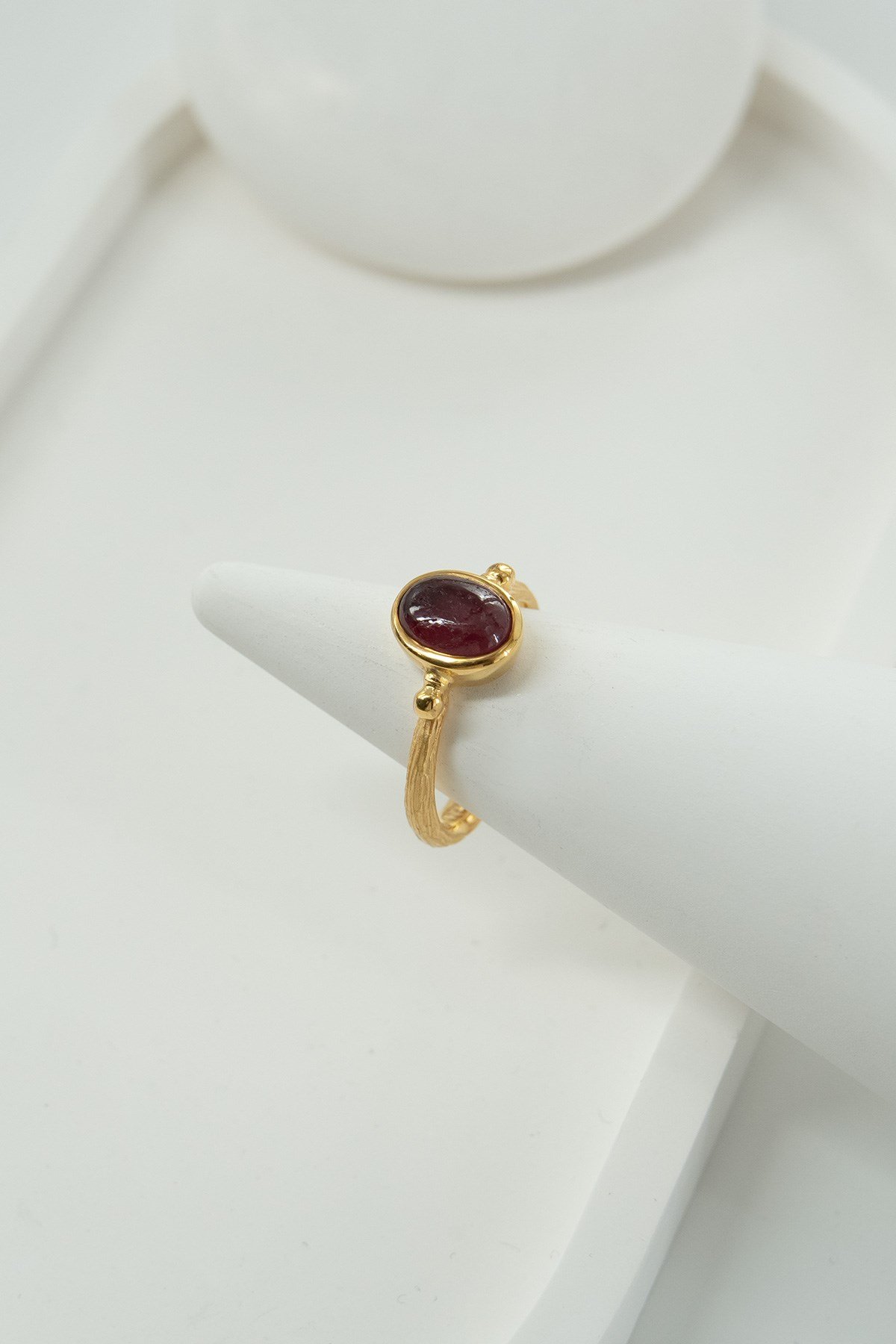 Ruby Taşlı Gümüş Yüzük