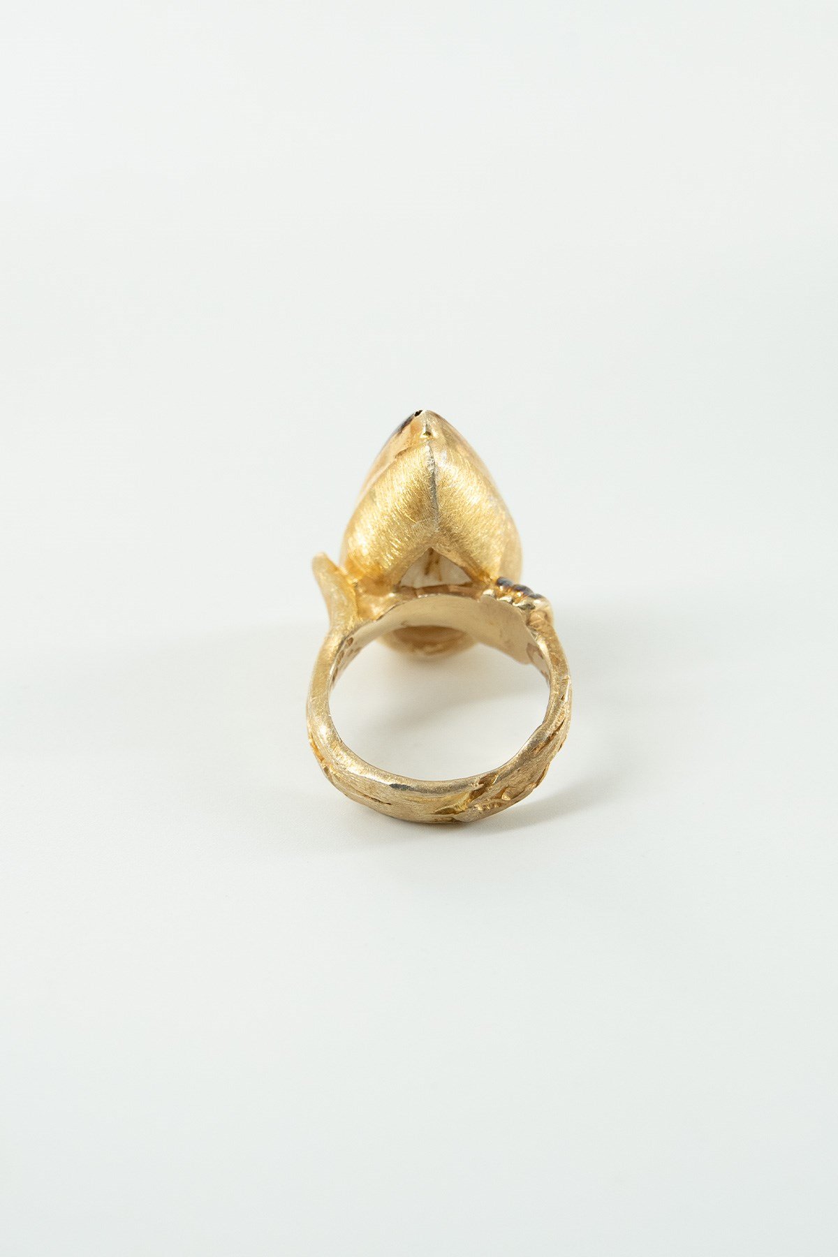 Rutil Gold Quartz Taşlı Gümüş Yüzük