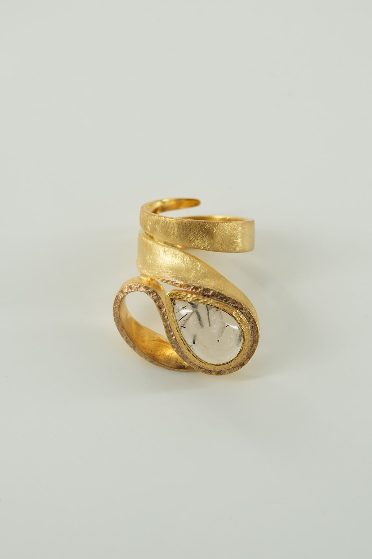 Rutil Quartz Taşlı Gümüş Yüzük 