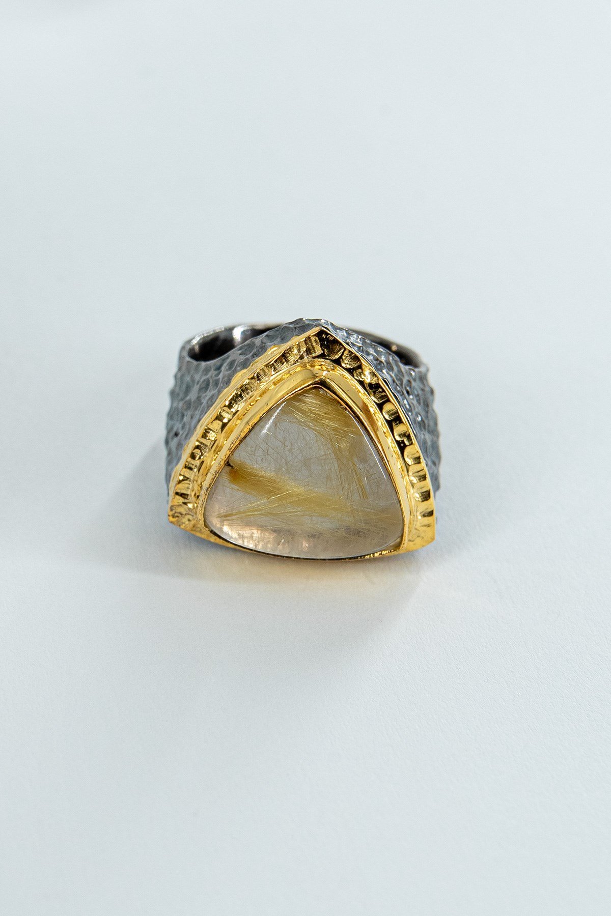 Rutil Quartz Taşlı Gümüş Yüzük