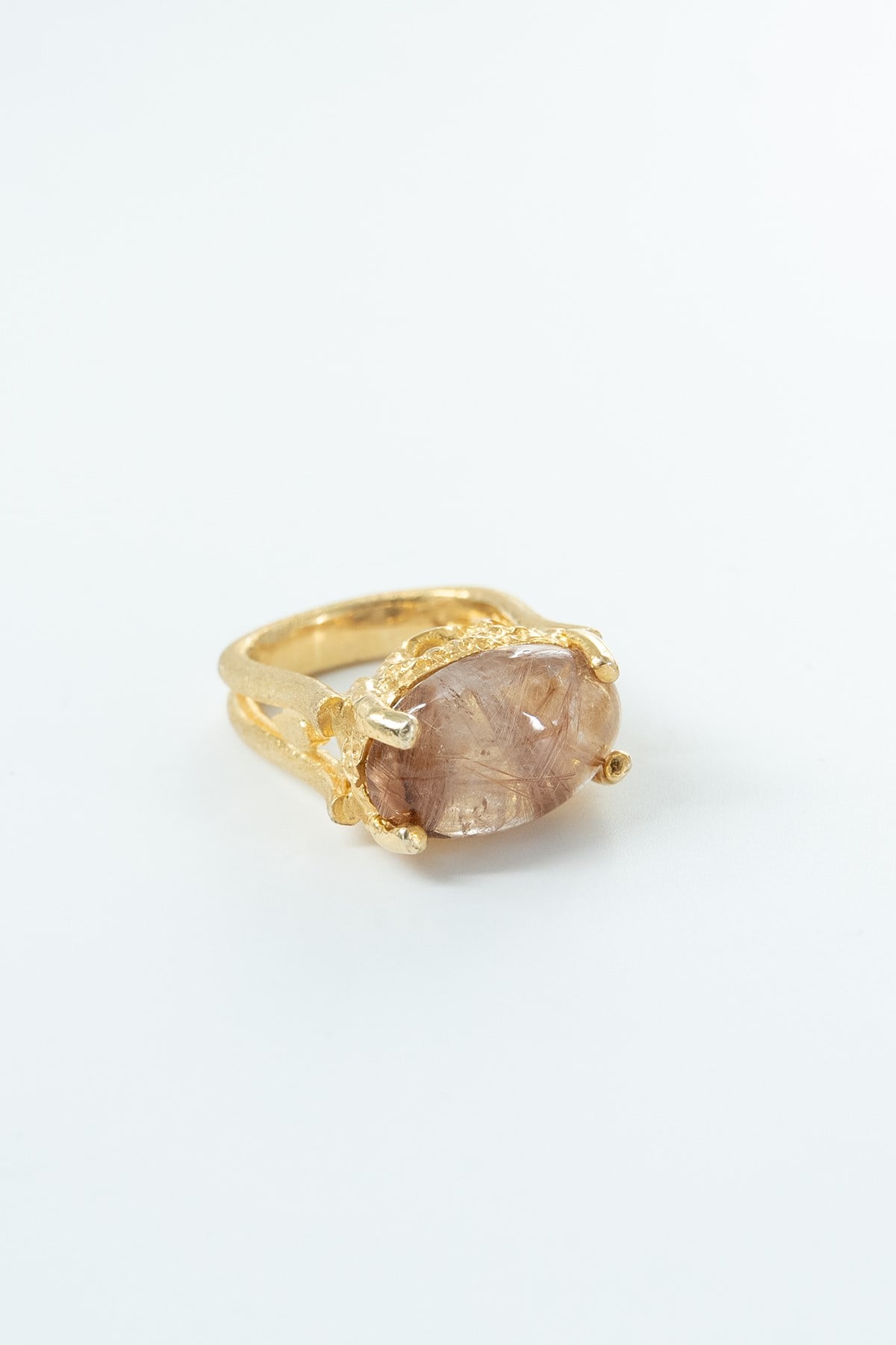 Rutil Quartz Taşlı Gümüş Yüzük