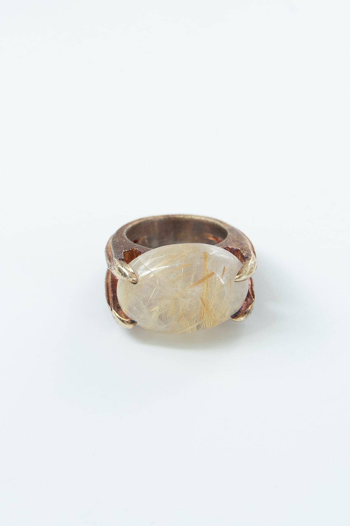 Rutil Quartz Taşlı Gümüş Yüzük