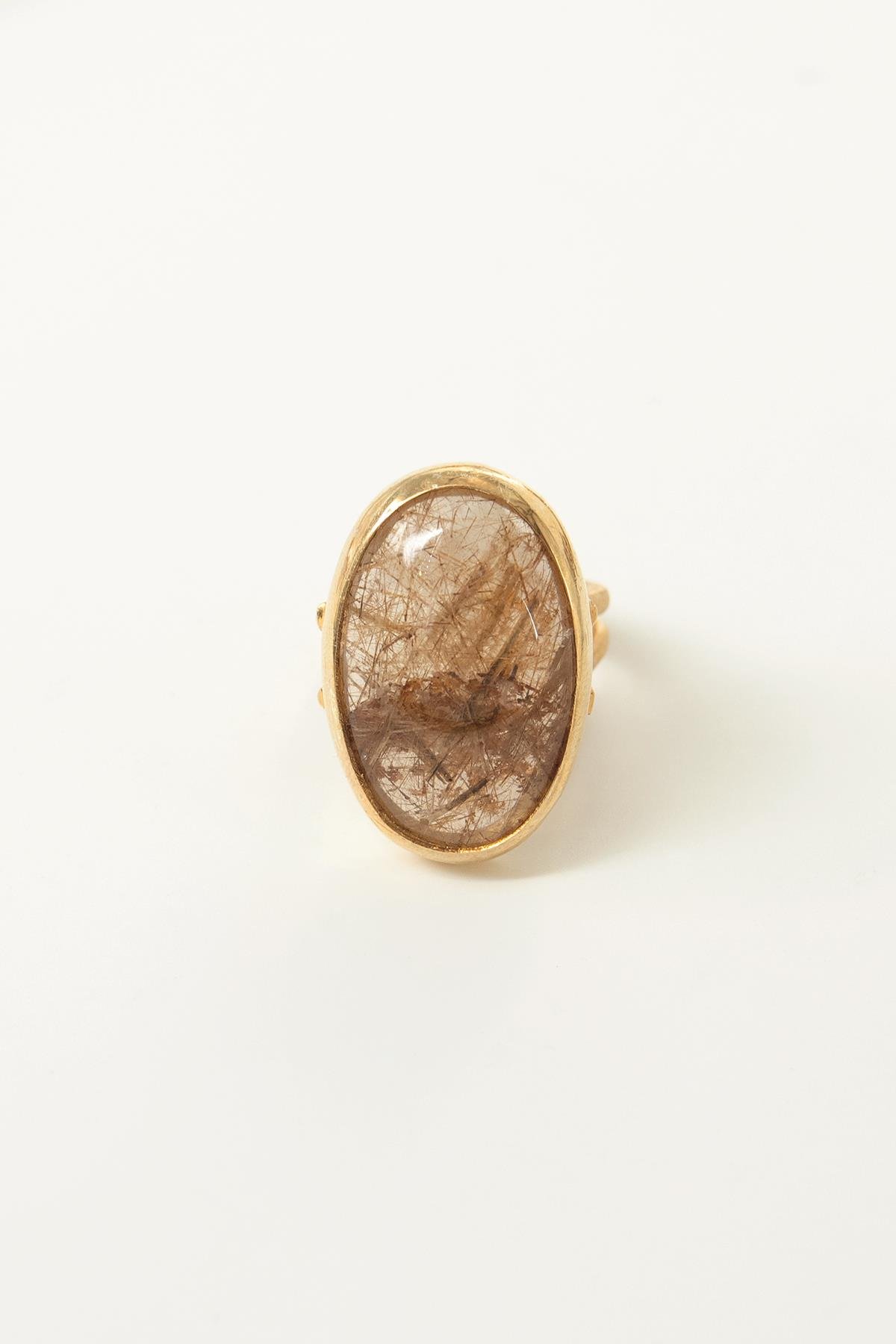 Rutil Quartz Taşlı Gümüş Yüzük 14.45 gr