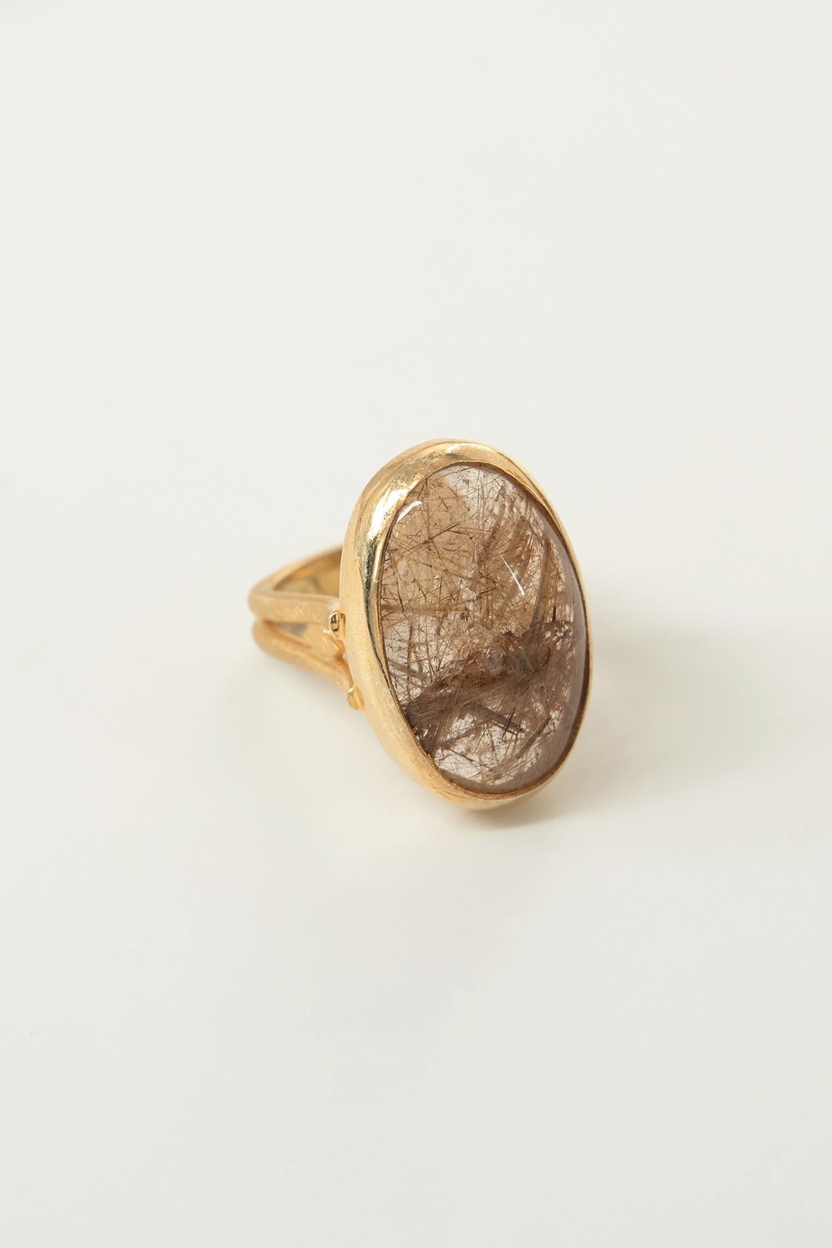 Rutil Quartz Taşlı Gümüş Yüzük 14.45 gr