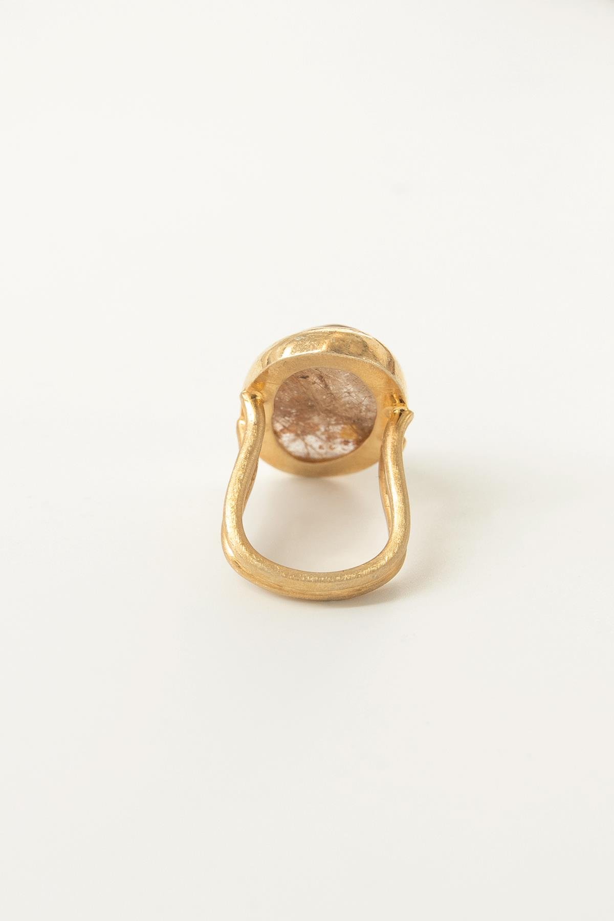 Rutil Quartz Taşlı Gümüş Yüzük 14.45 gr