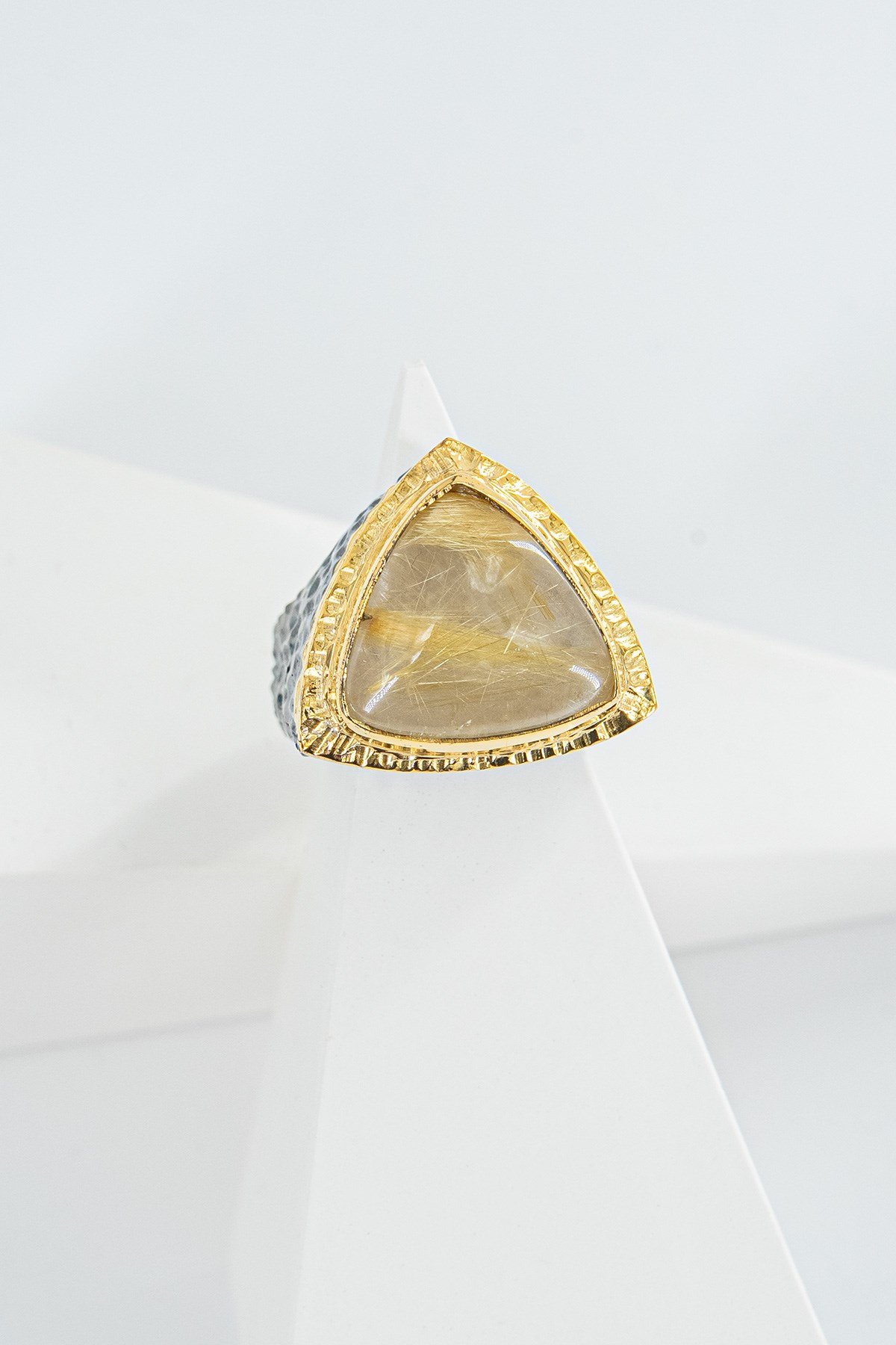 Rutil Quartz Taşlı Gümüş Yüzük