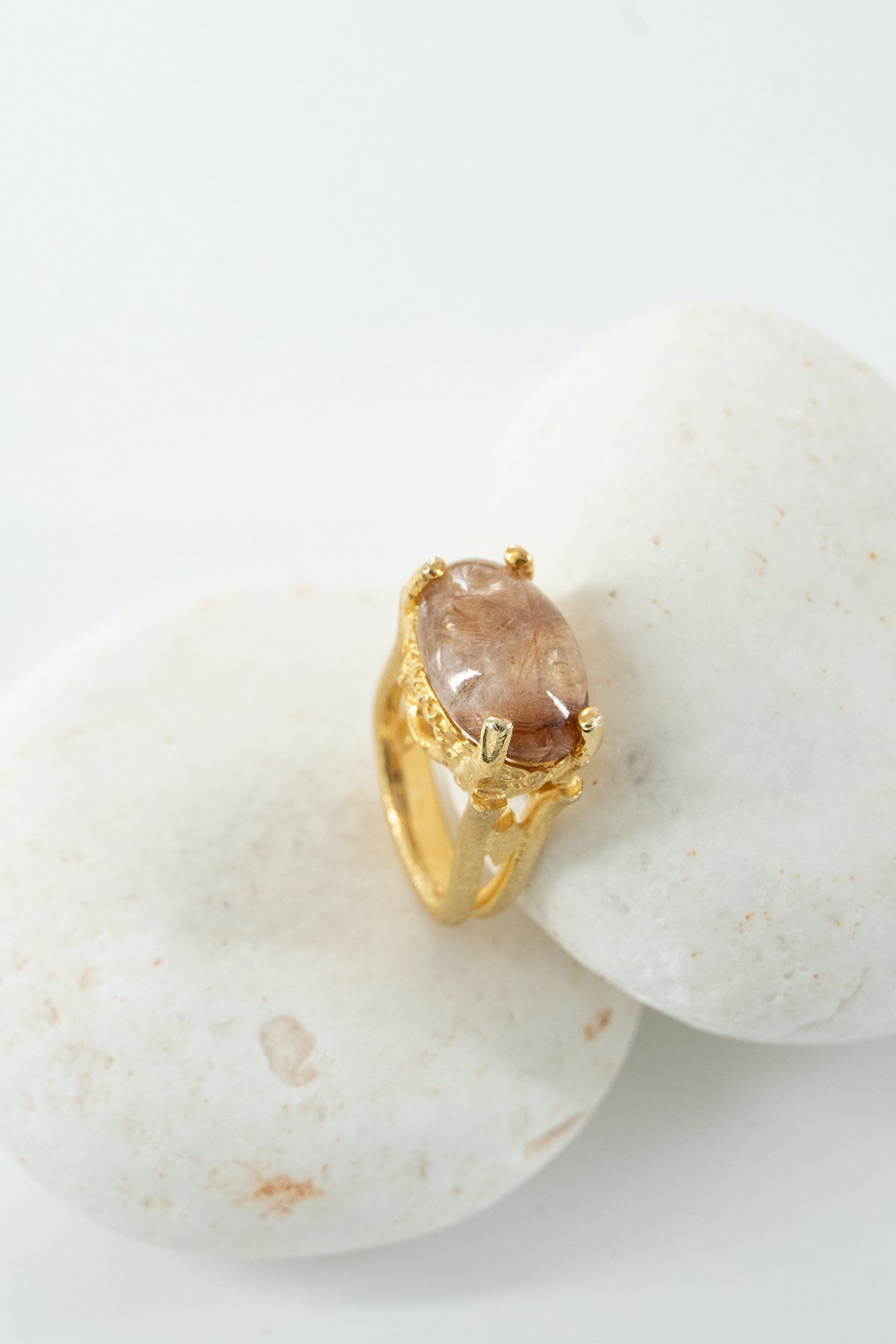 Rutil Quartz Taşlı Gümüş Yüzük