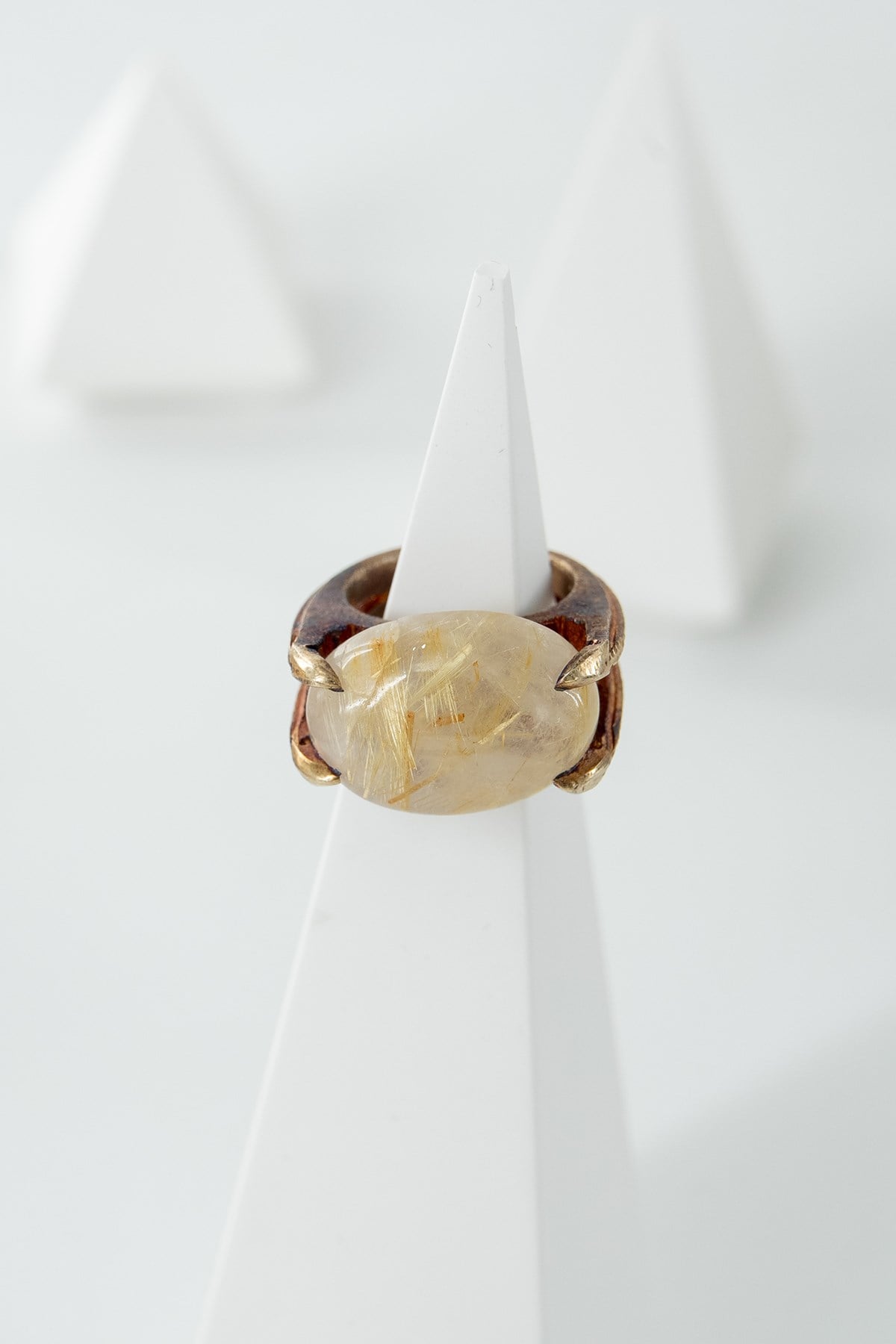 Rutil Quartz Taşlı Gümüş Yüzük