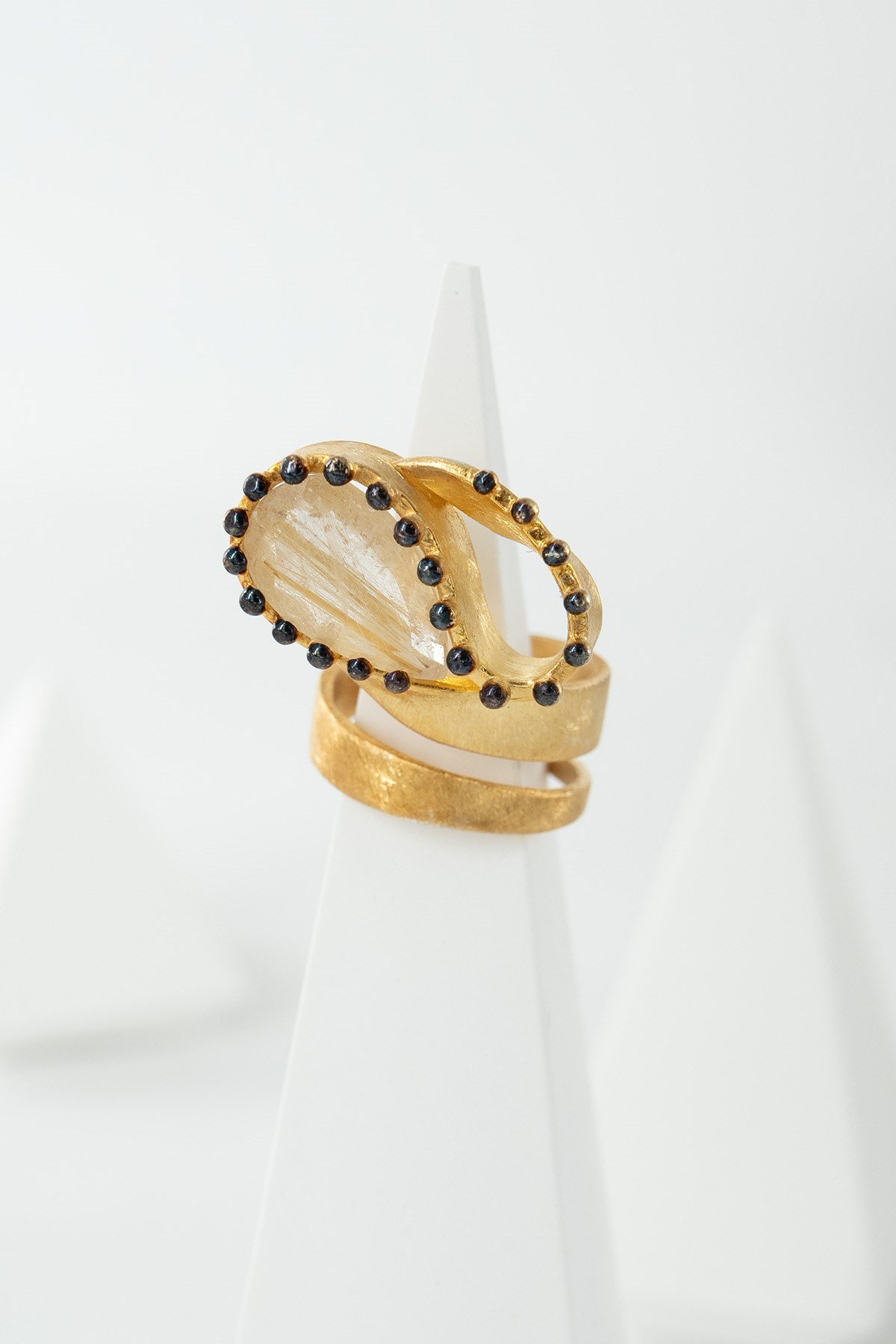 Rutil Quartz Taşlı Gümüş Yüzük