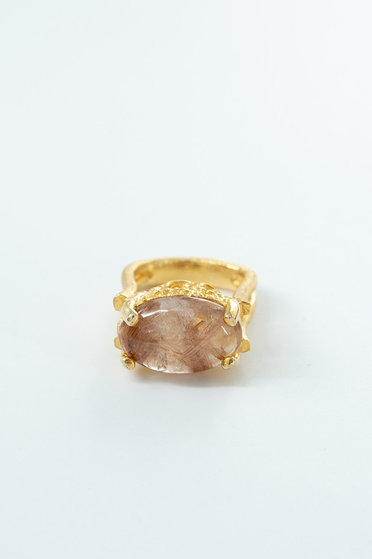 Rutil Quartz Taşlı Gümüş Yüzük