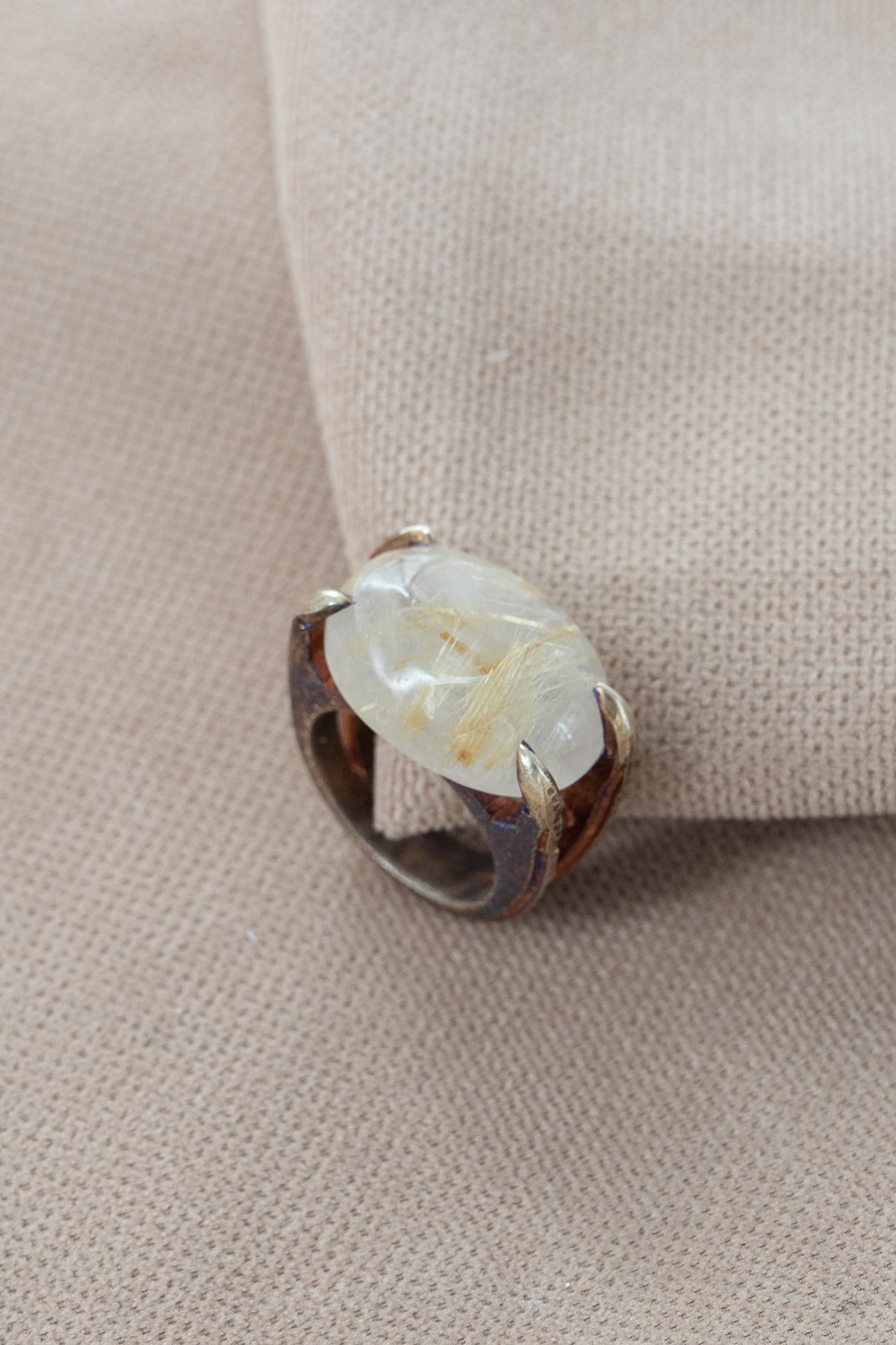 Rutil Quartz Taşlı Gümüş Yüzük