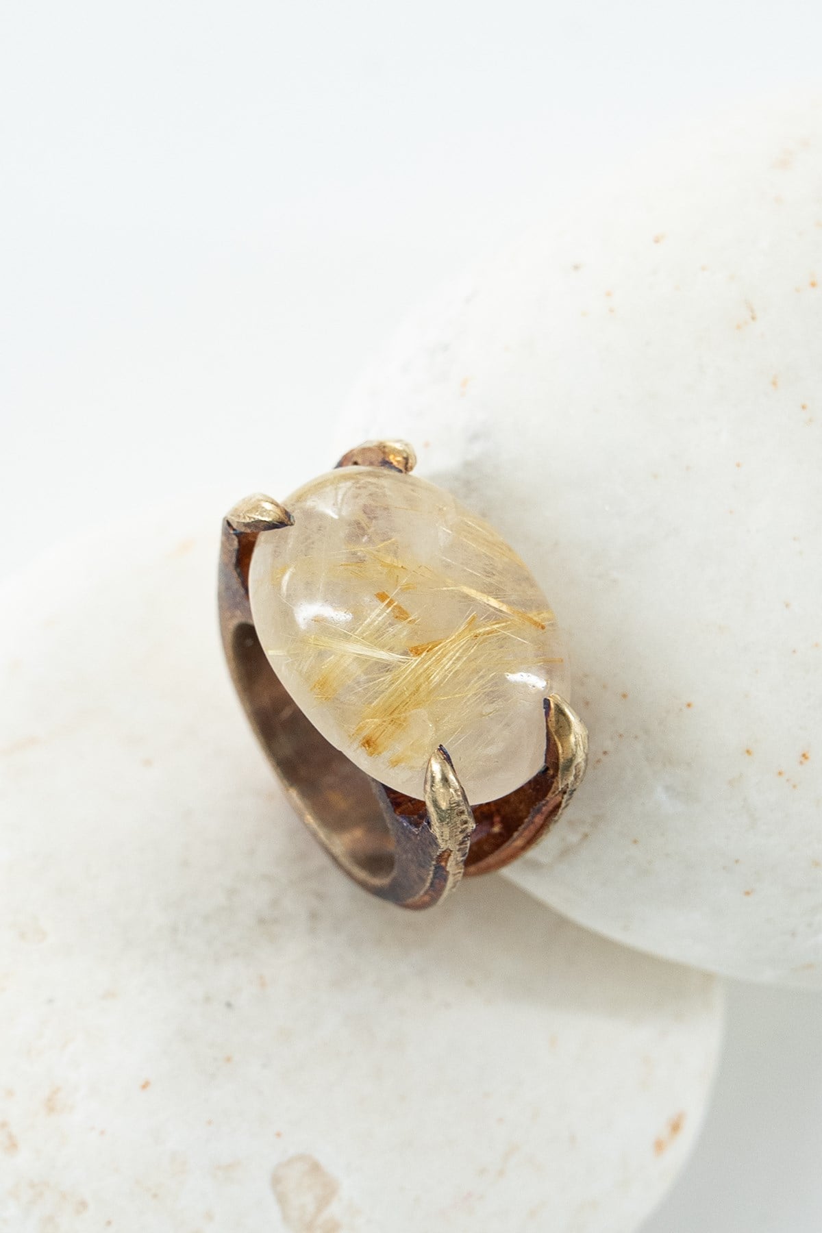 Rutil Quartz Taşlı Tasarım Yüzük