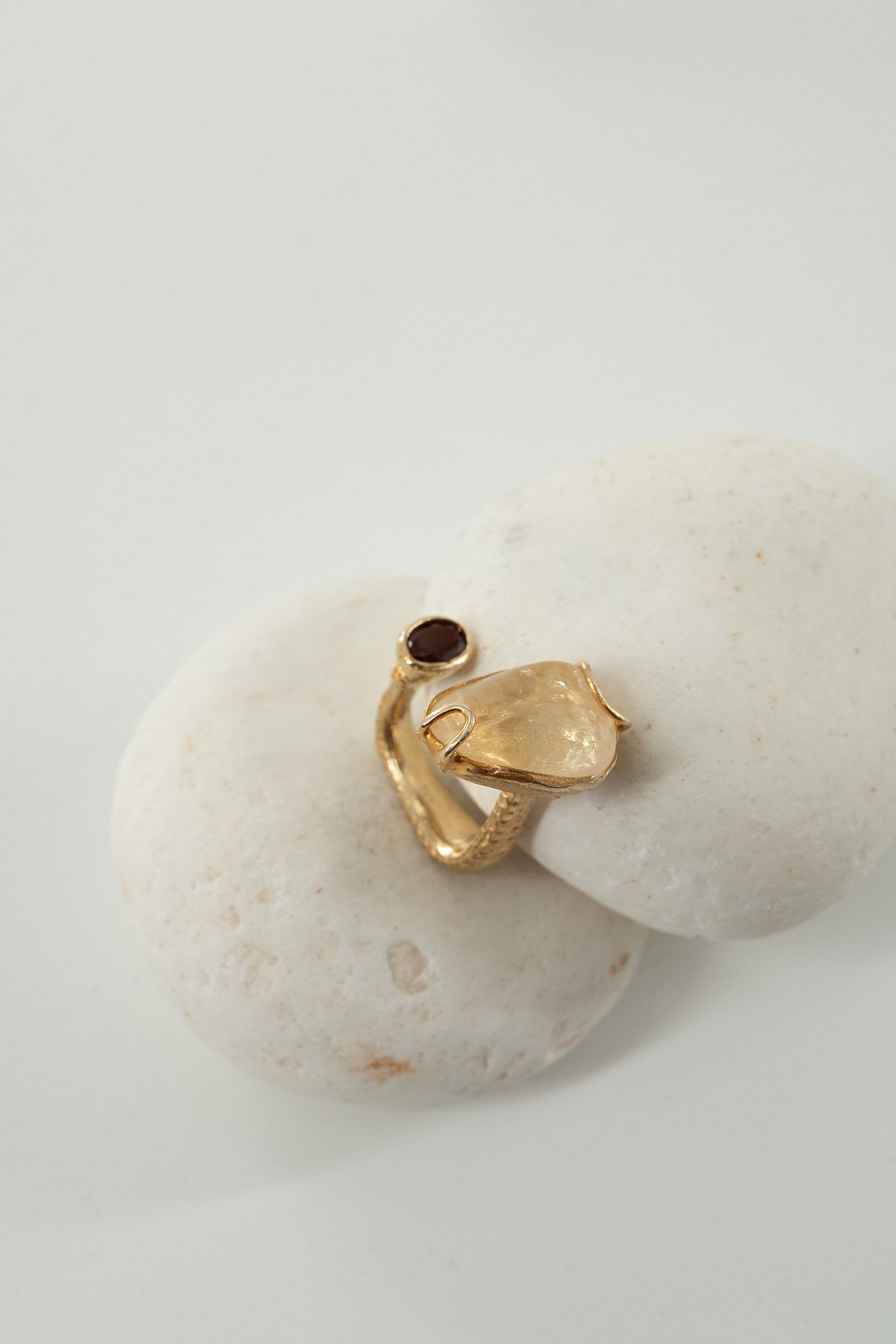 Safir & Garnet Taşlı Gümüş Yüzük
