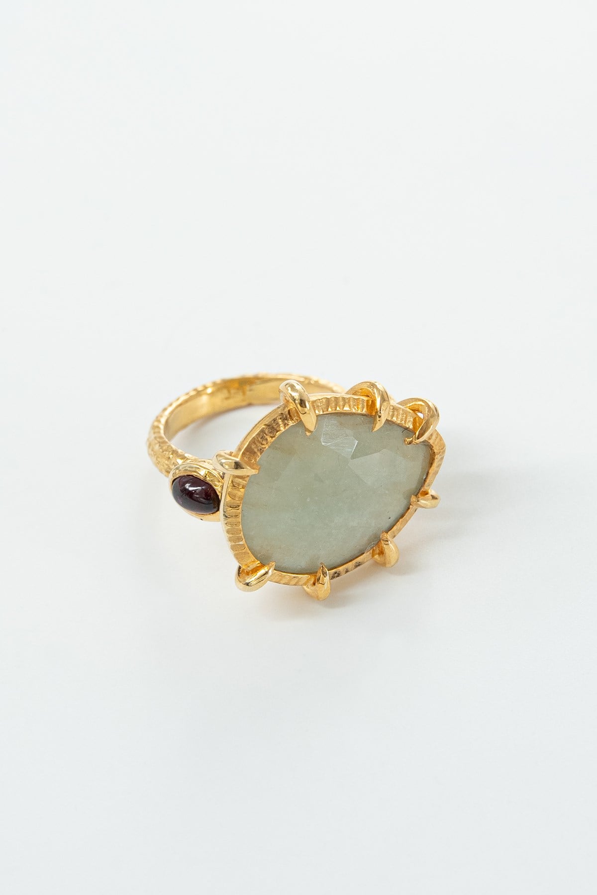 Safir & Garnet Taşlı Gümüş Yüzük