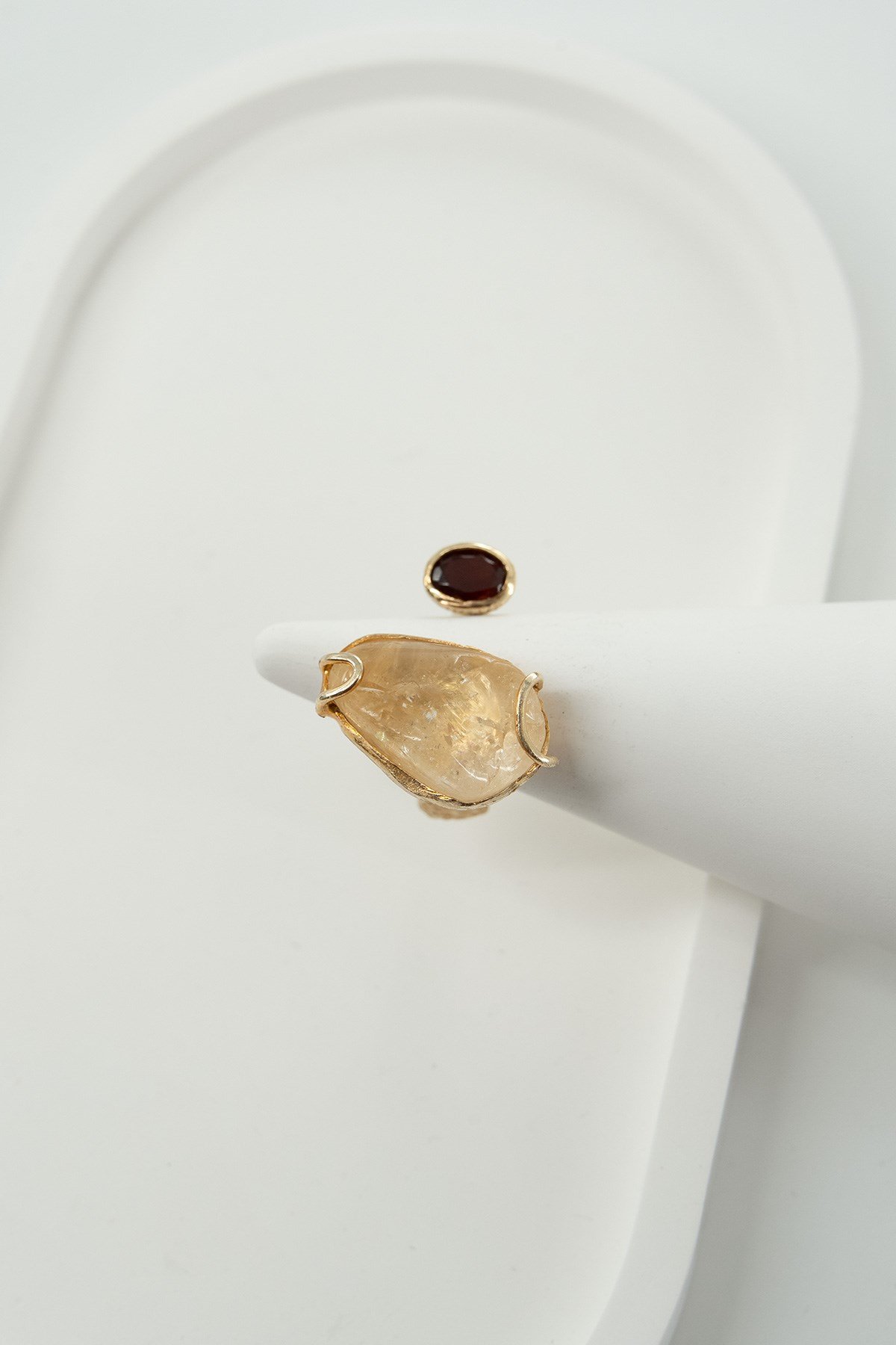 Safir & Garnet Taşlı Gümüş Yüzük