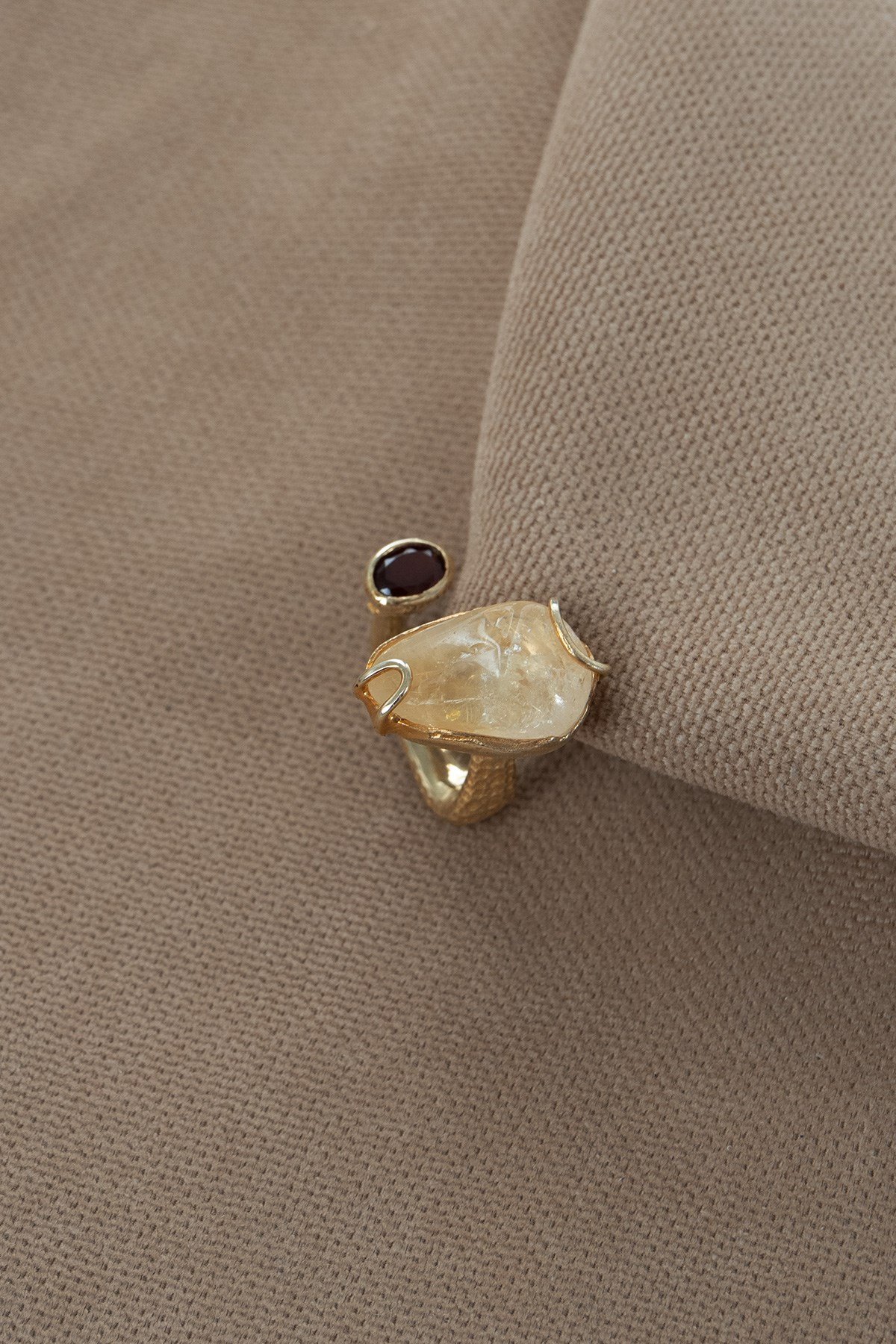 Safir & Garnet Taşlı Gümüş Yüzük
