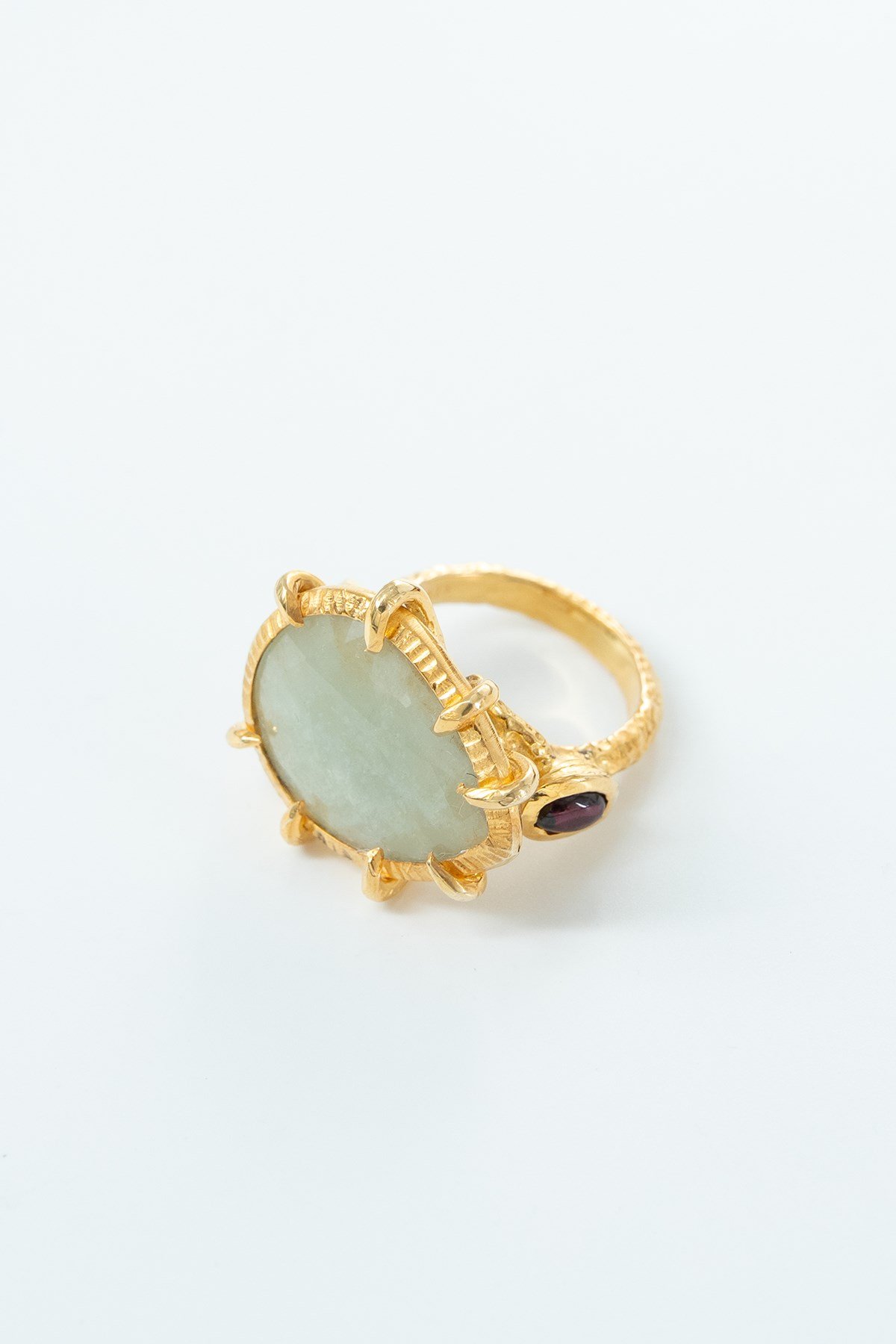 Safir & Garnet Taşlı Tasarım Gümüş Yüzük