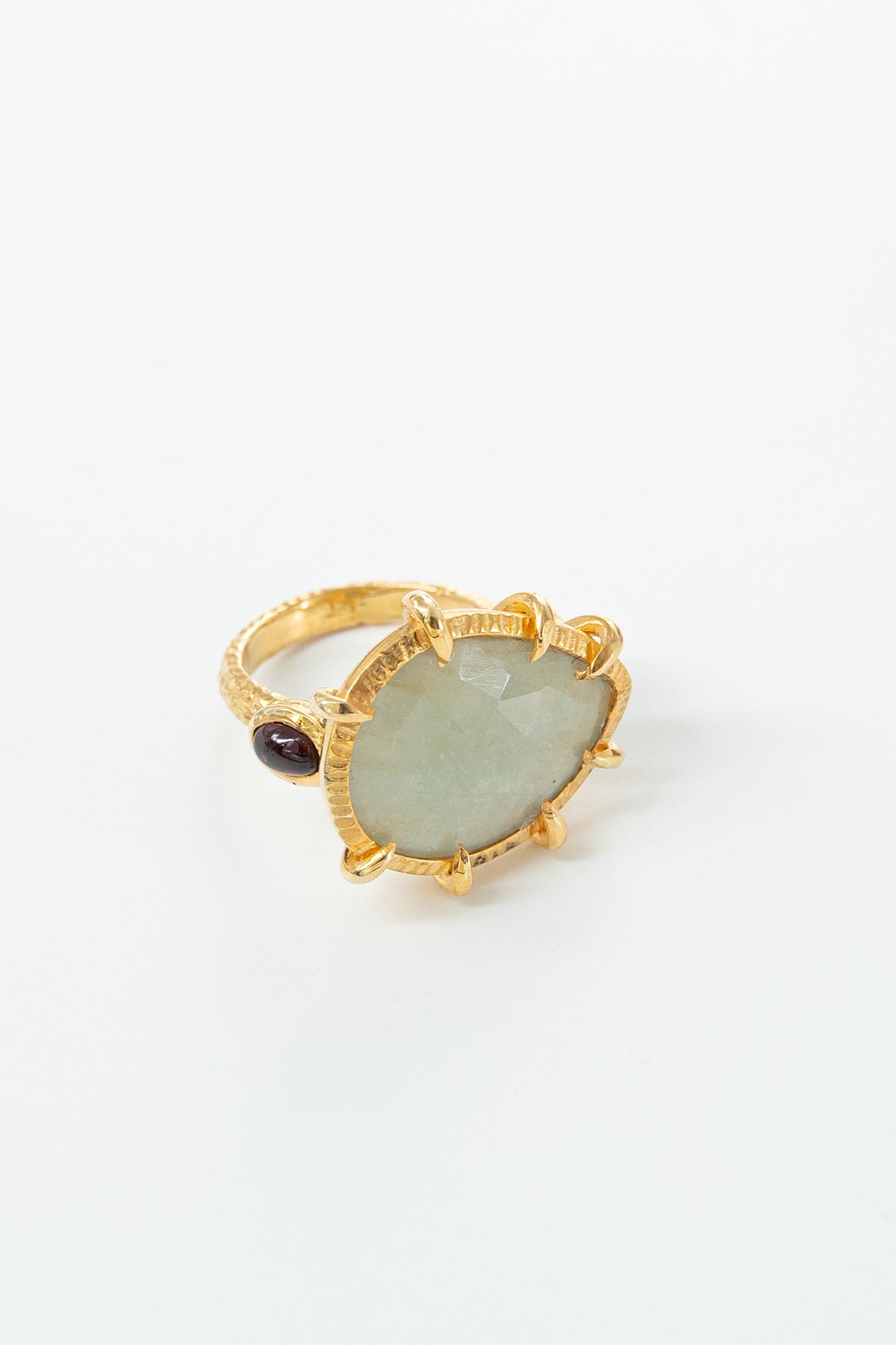 Safir & Garnet Taşlı Tasarım Gümüş Yüzük