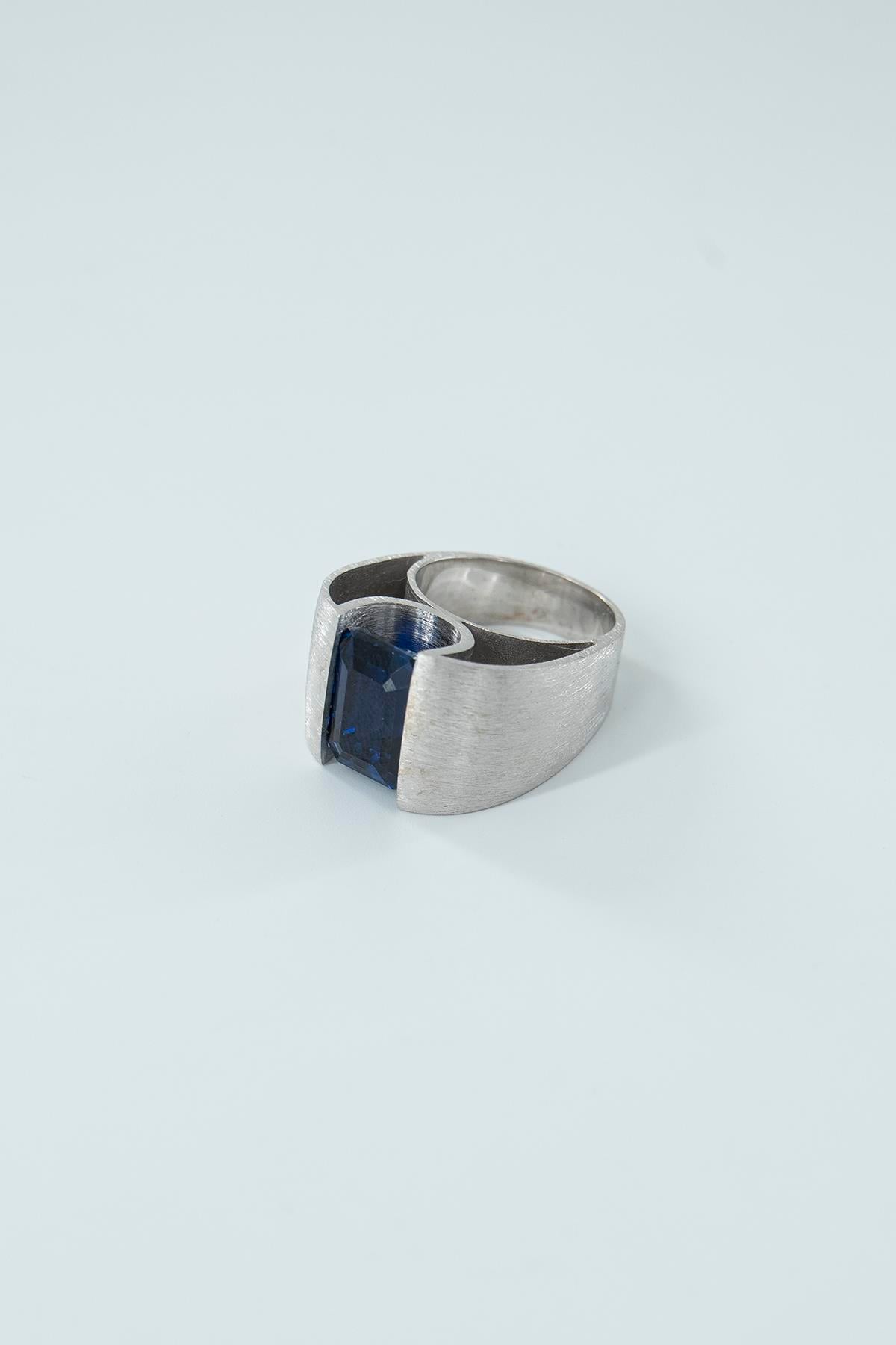 Safir Taşlı Gümüş Yüzük 11.75 Ct 